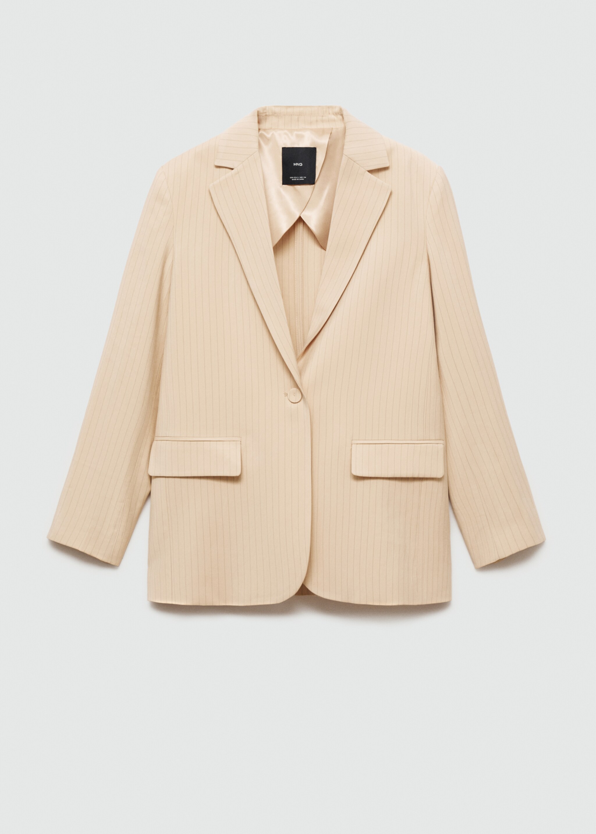 Pinstripe suit jacket - Article without model, Beige. Ref: 77043265-00.
