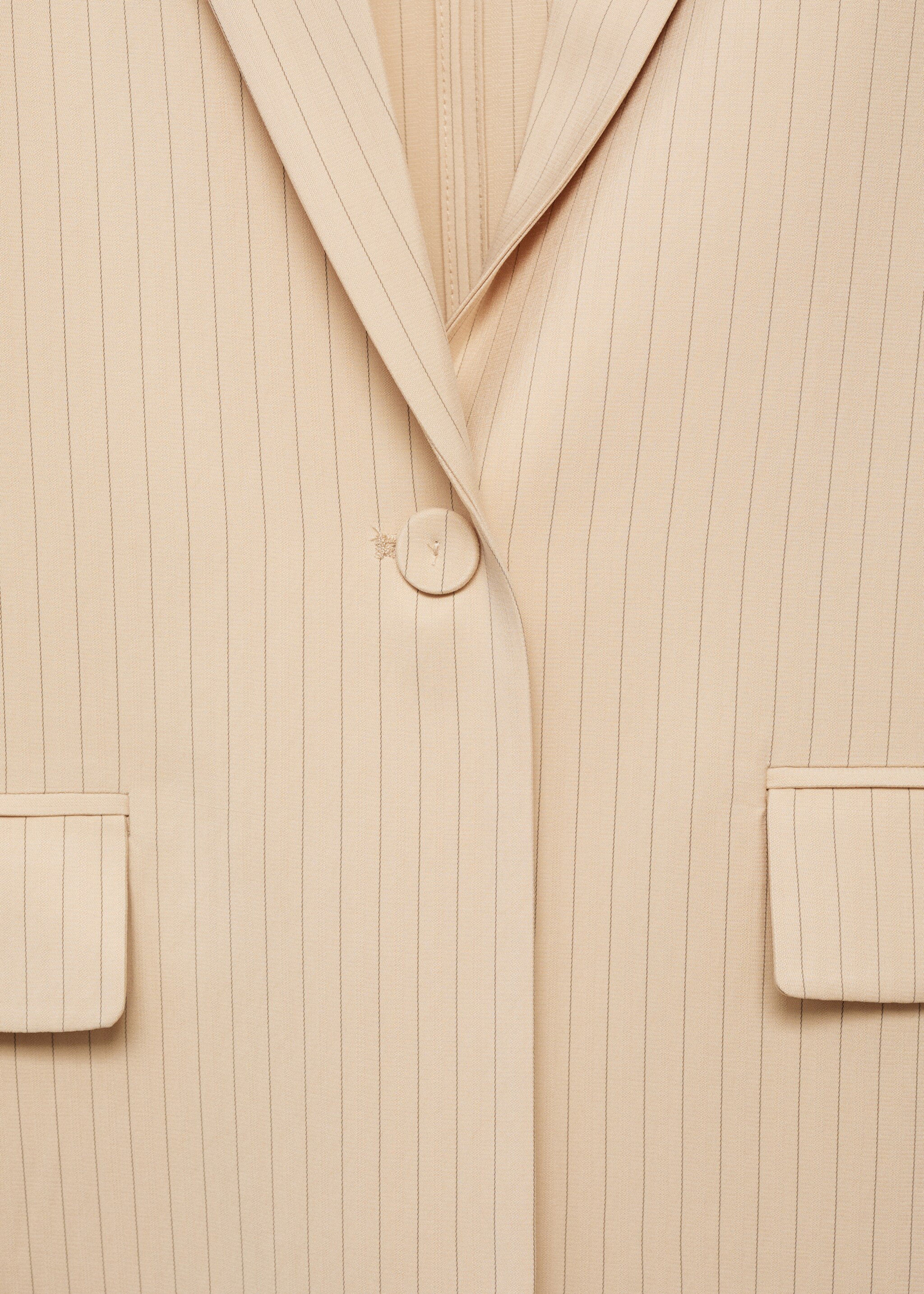 Pinstripe suit jacket - Details of the article 8, Beige. Ref: 77043265-00.