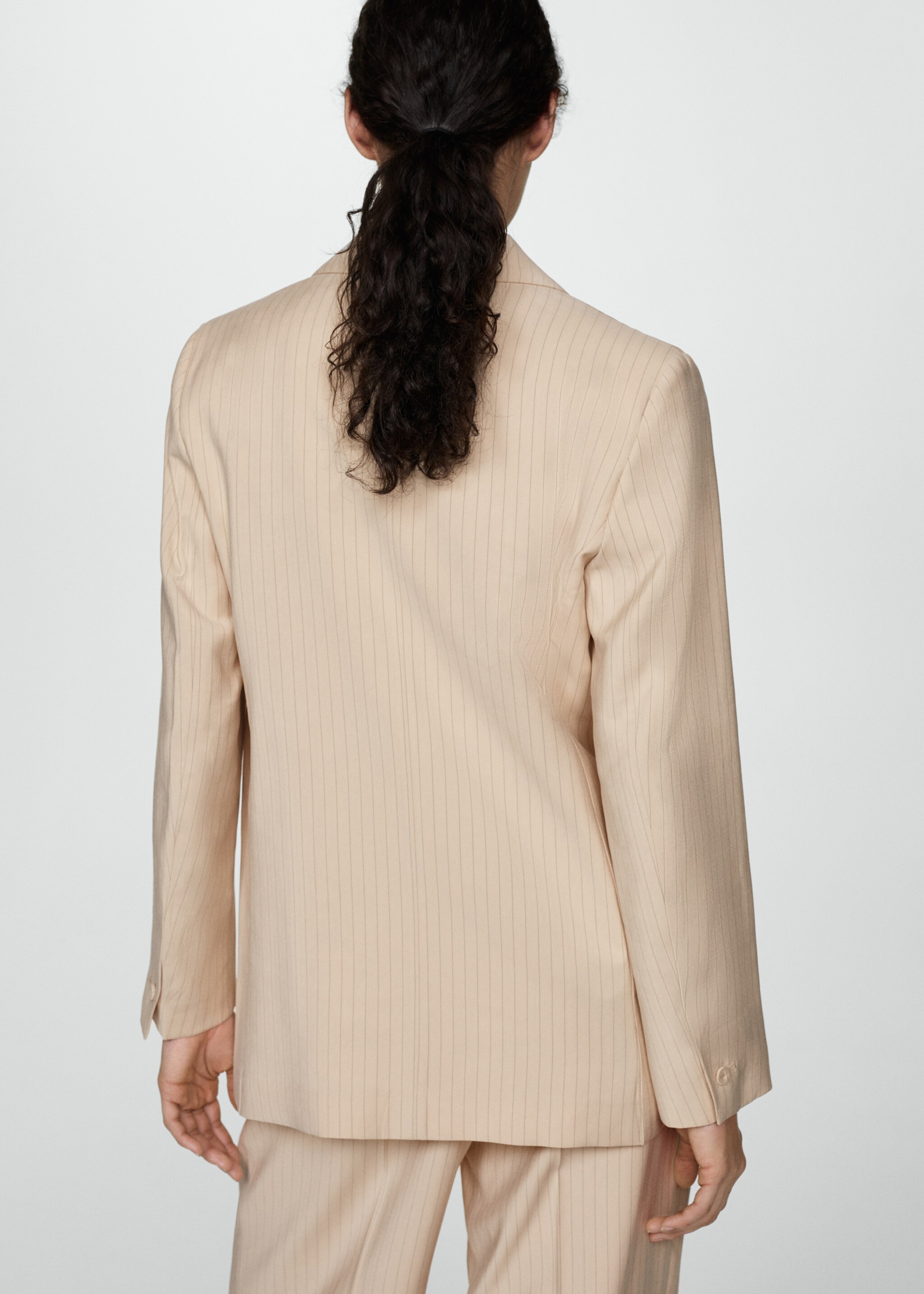Pinstripe suit jacket - Reverse of the article, Beige. Ref: 77043265-00.