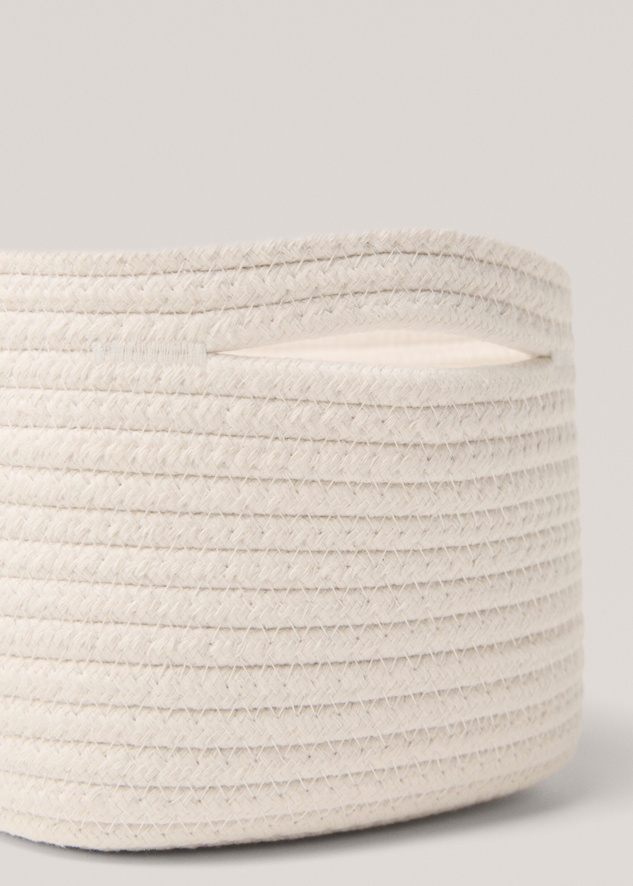 Large cotton storage basket - Details of the article 1, White. Ref: 77043270-00.