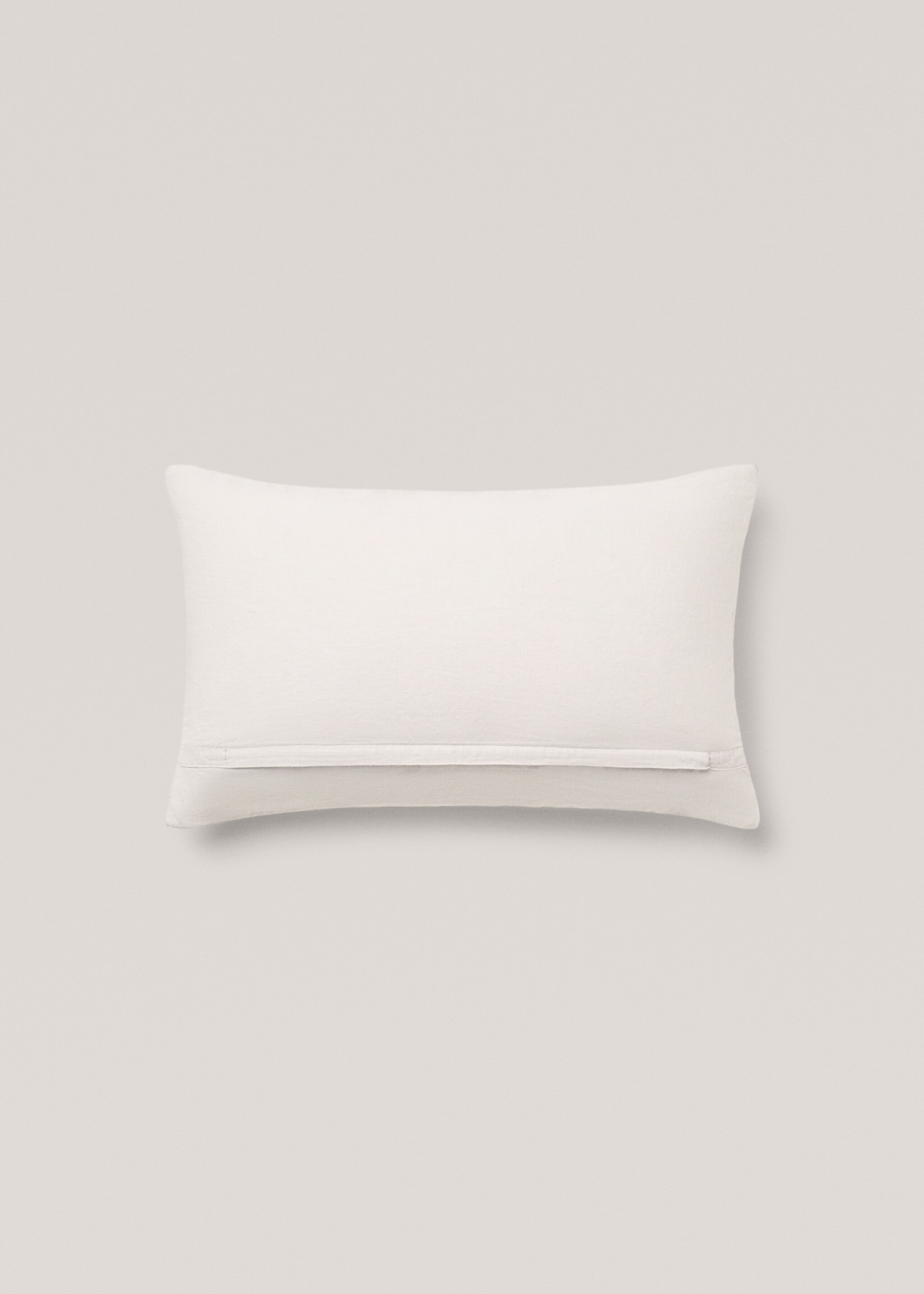 100% linen striped cushion cover 30x50cm - Details of the article 1, Aqua Green. Ref: 77043276-00.