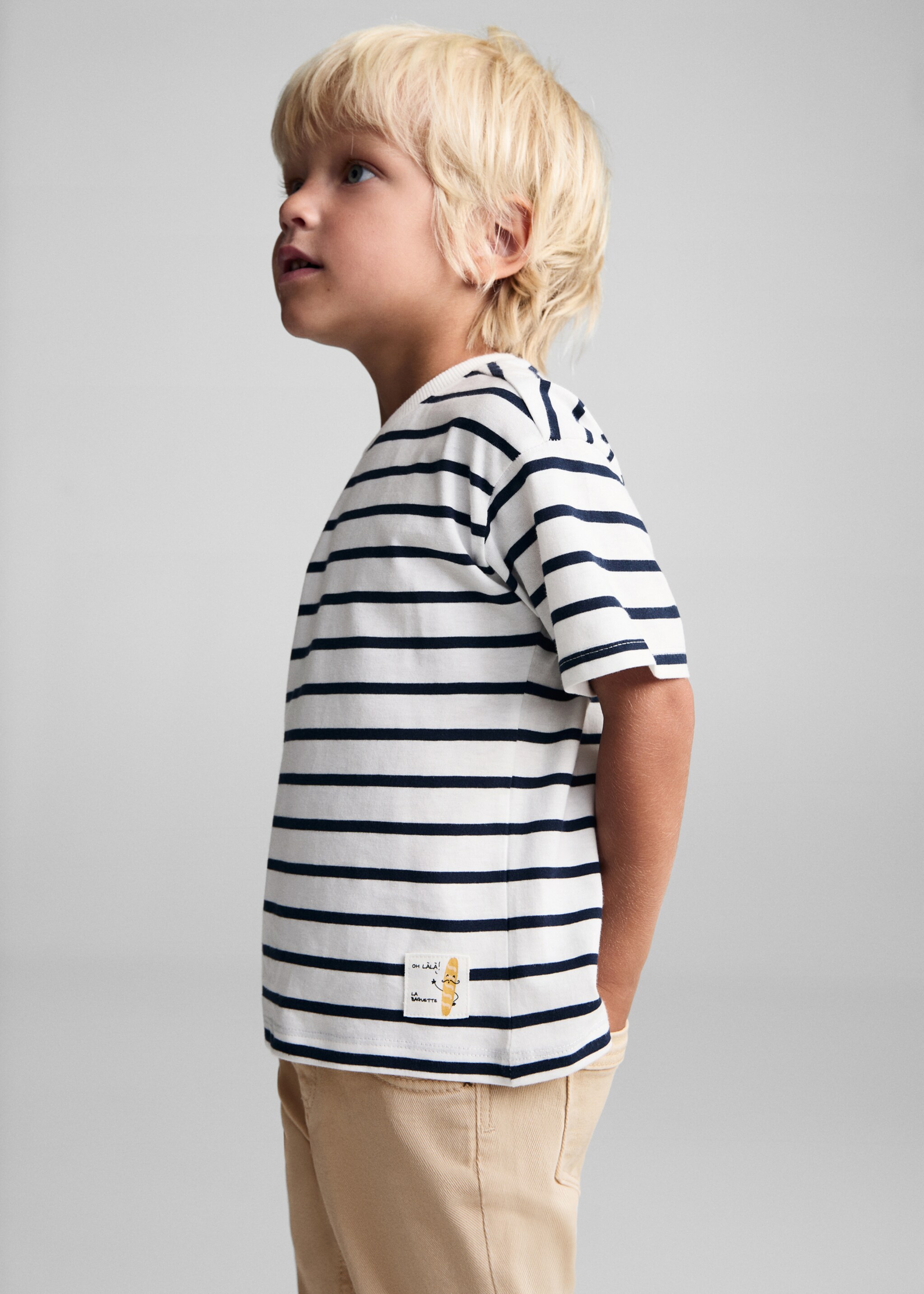 Striped cotton T-shirt - Medium plane