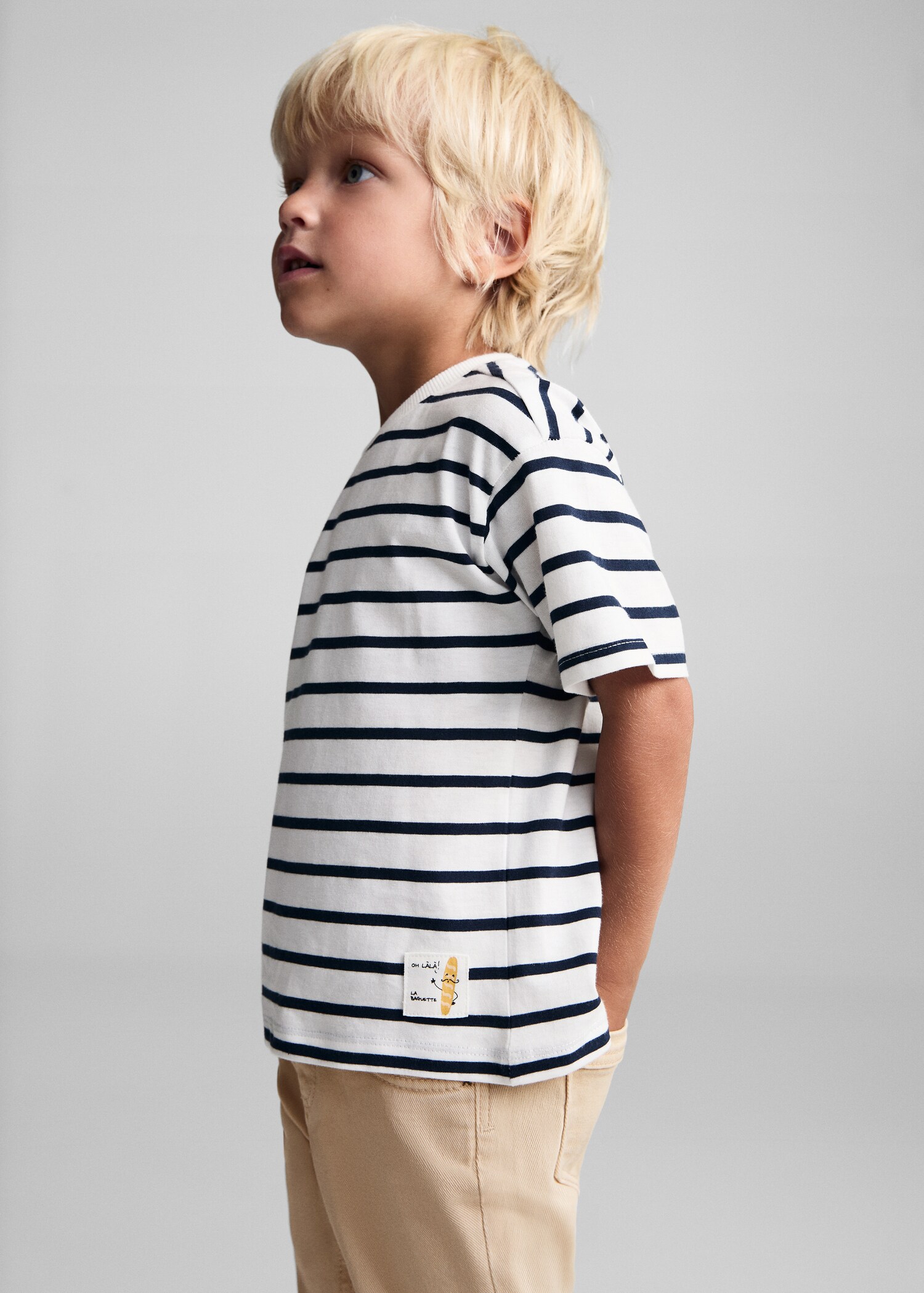 Striped cotton T-shirt - Medium plane