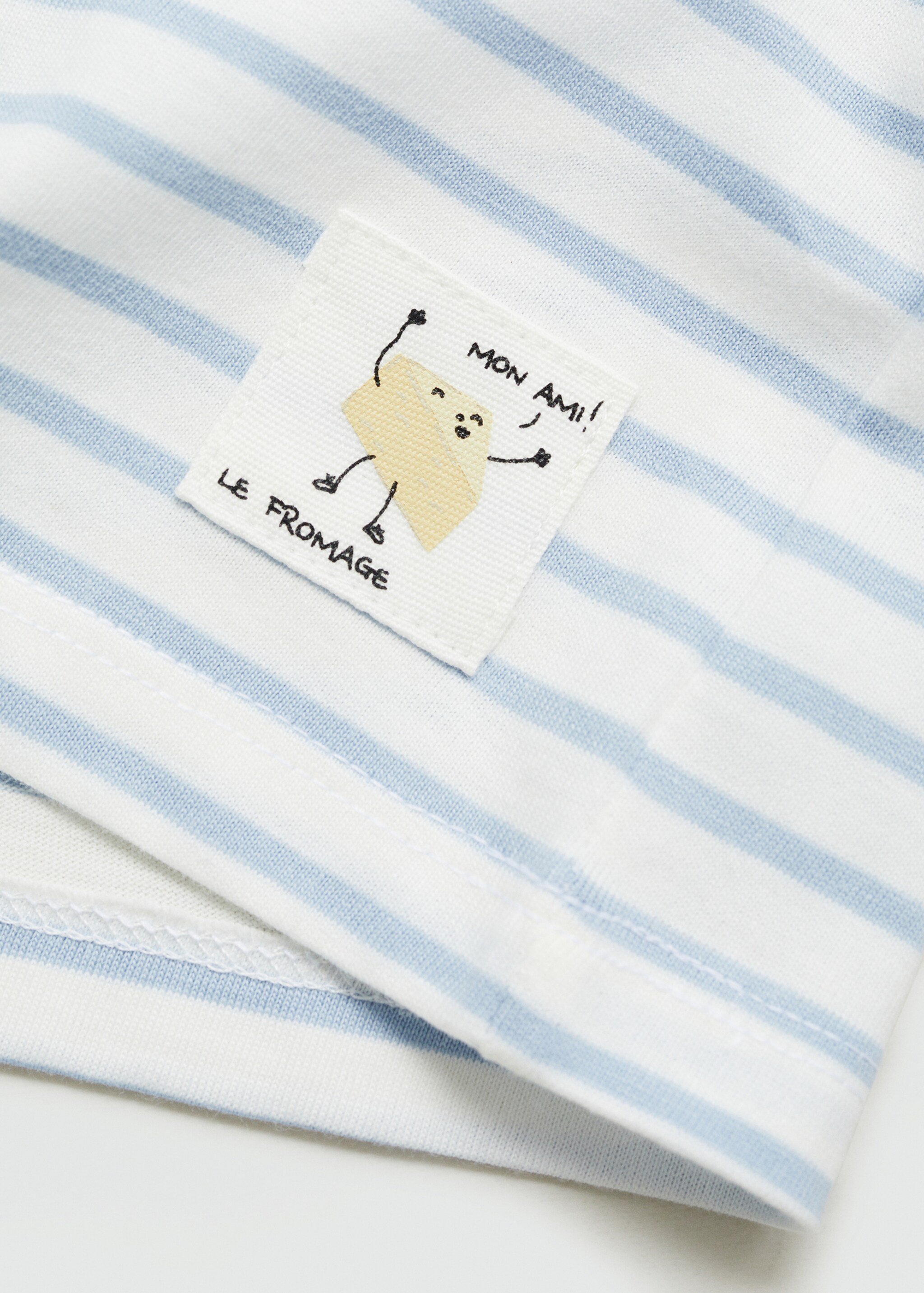 Printed long sleeve t-shirt - Details of the article 0, Sky Blue. Ref: 77043279-00.