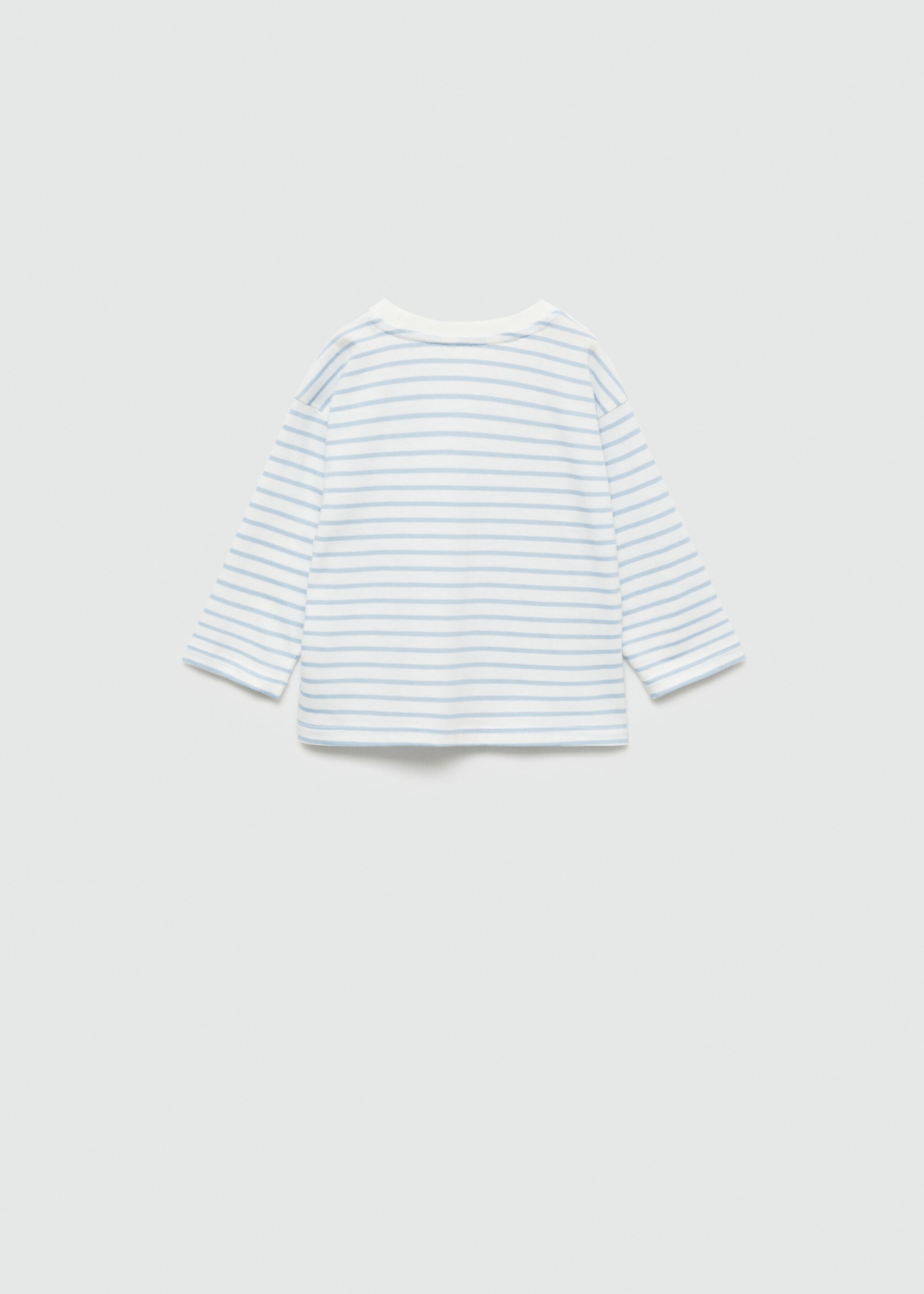 Printed long sleeve t-shirt - Reverse of the article, Sky Blue. Ref: 77043279-00.