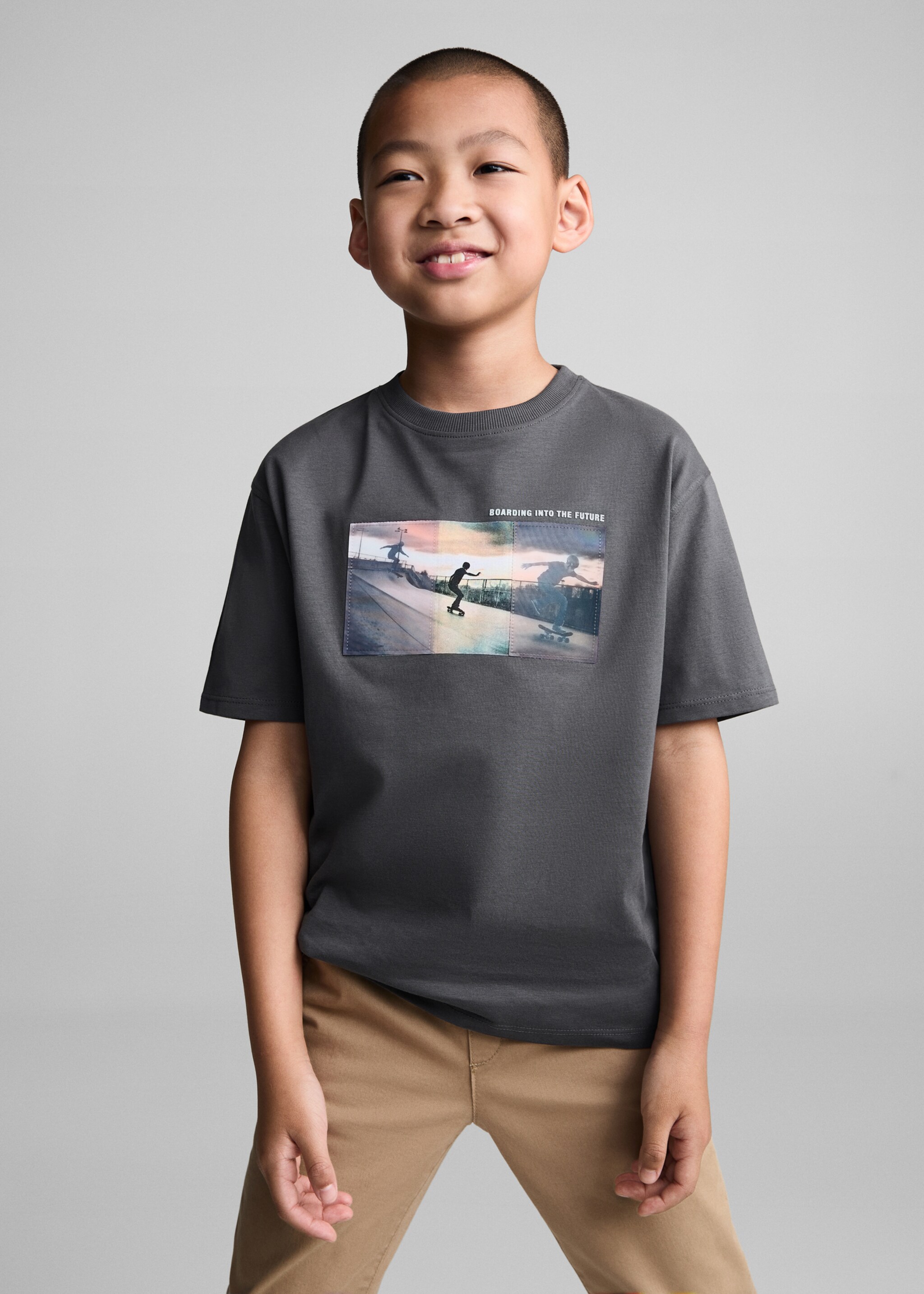 Camiseta algodón estampado - Plano medio