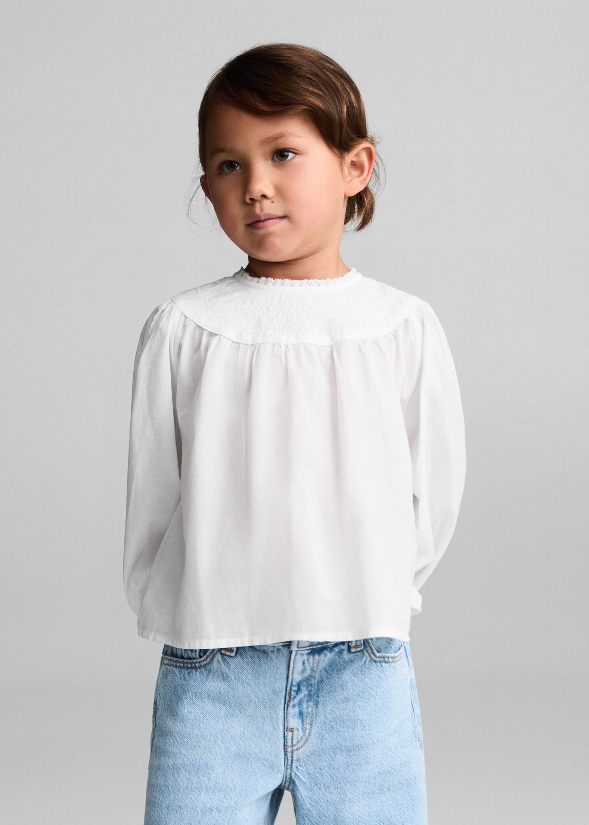 Embroidered cotton blouse - Medium plane