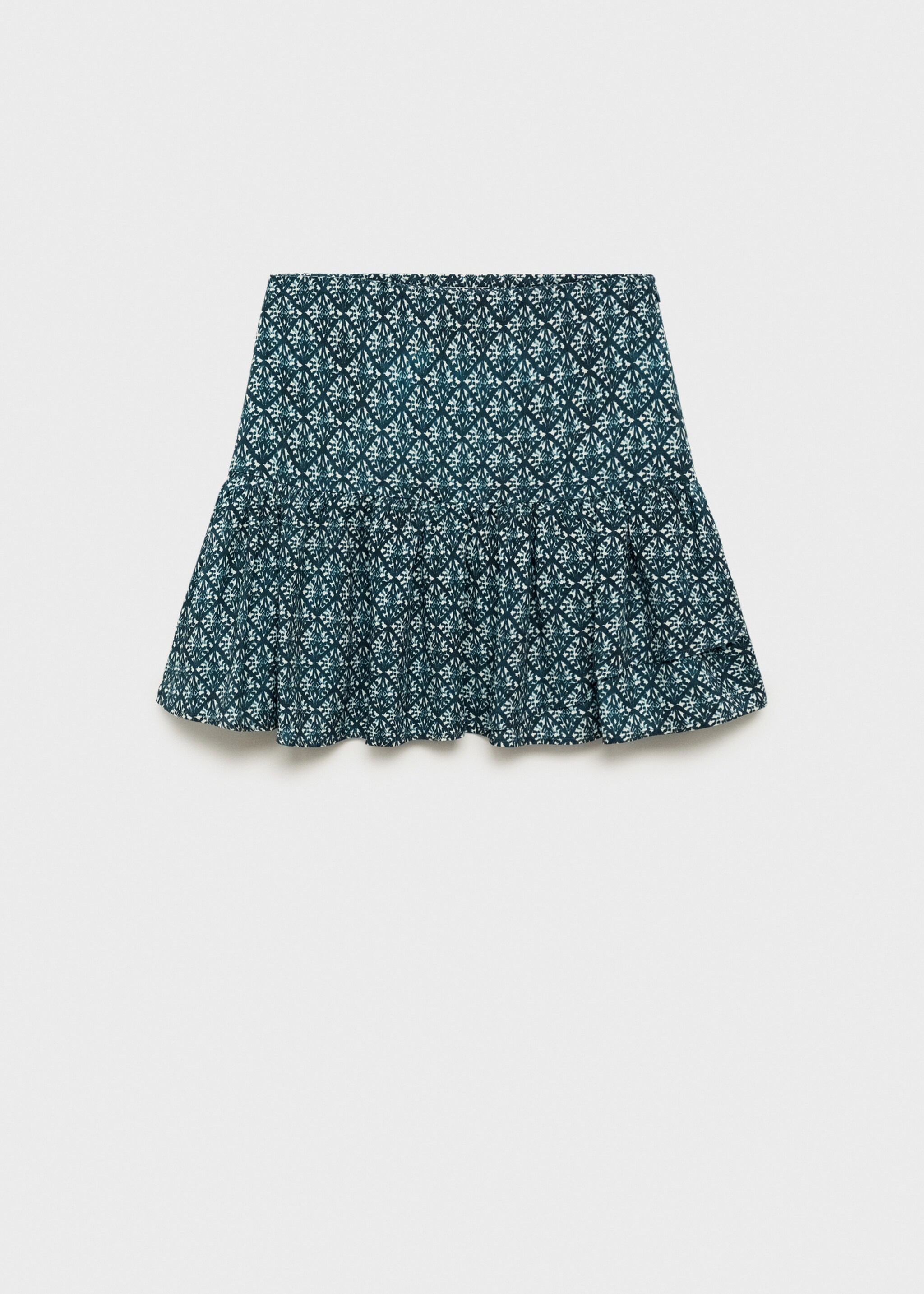 Ruffle printed skirt - Article without model, Dark Navy. Ref: 77043292-00.