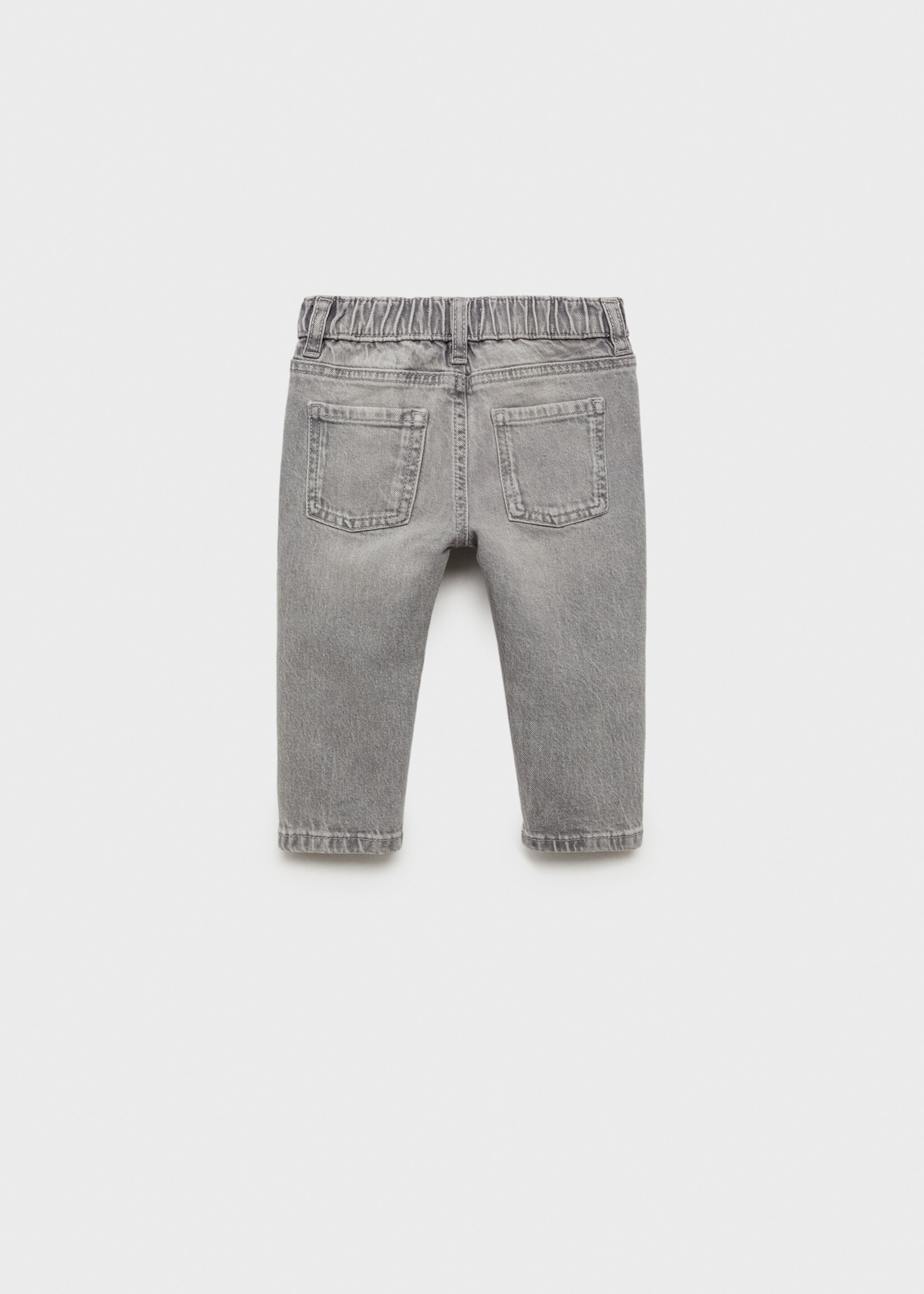 Jeans mit Tunnelzug - Rückseite des Artikels, Denim Grau. Ref: 77043666-00.