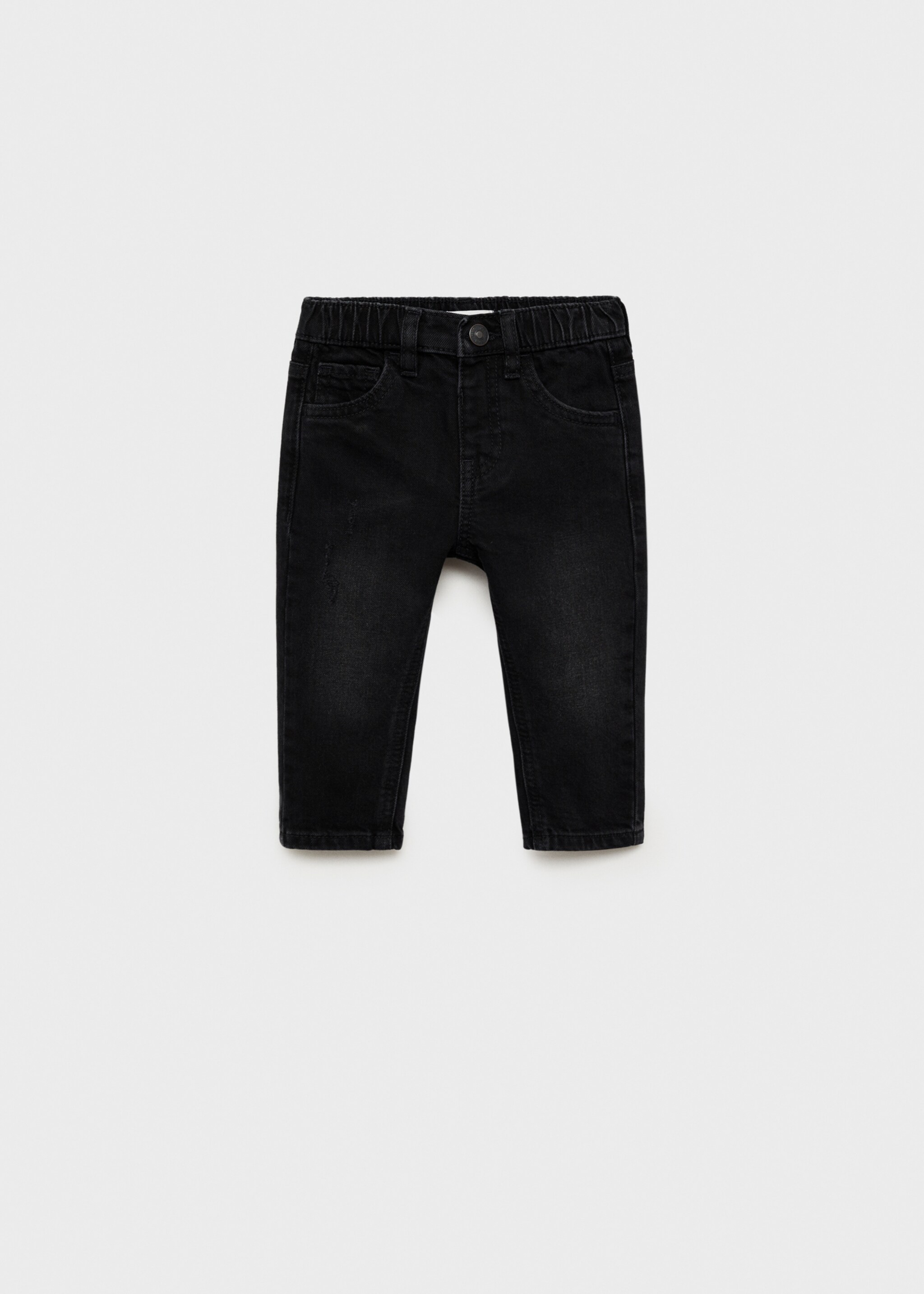 Jeans mit Tunnelzug - Artikel ohne Model, Black denim. Ref: 77043666-00.