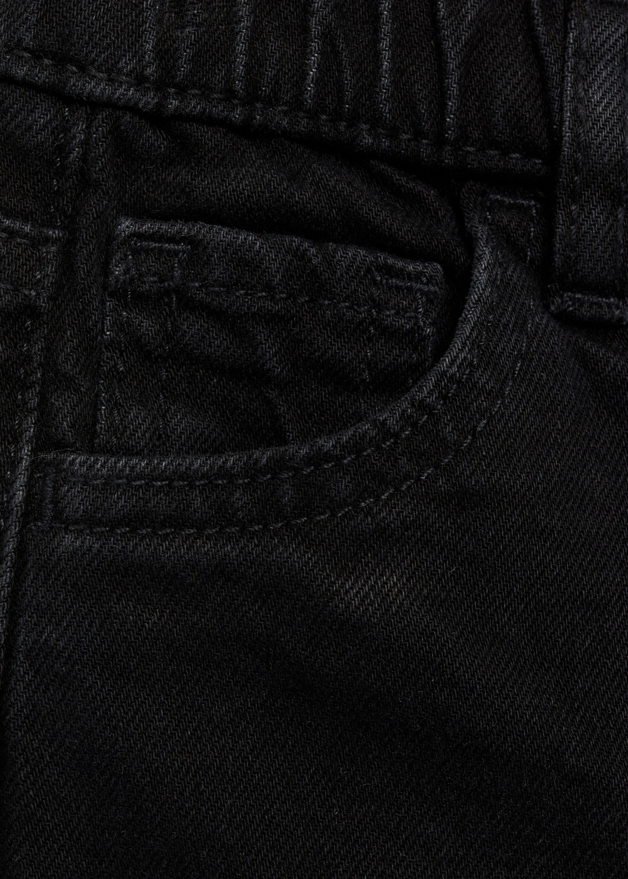 Jeans mit Tunnelzug - Detail des Artikels 0, Black denim. Ref: 77043666-00.