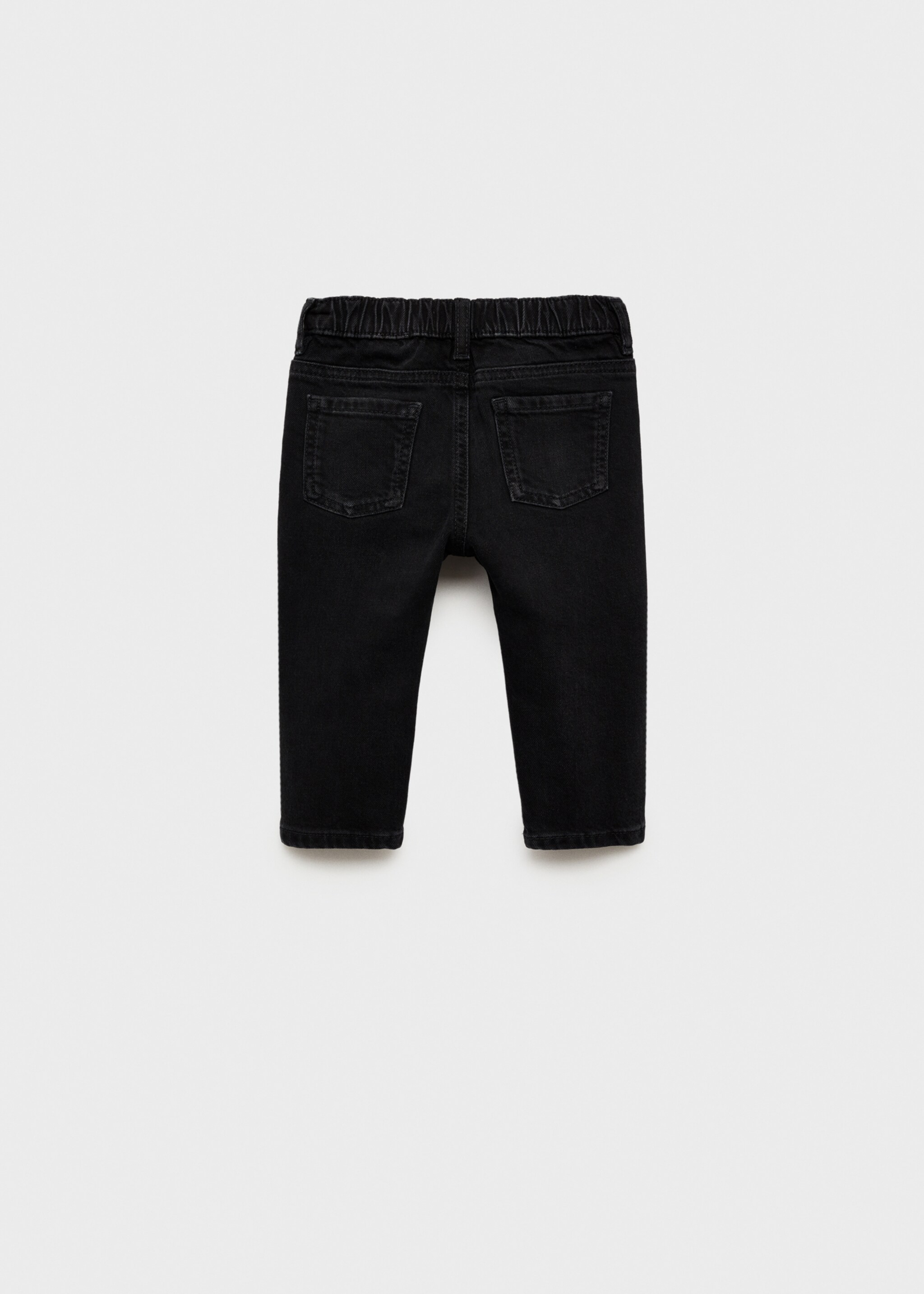 Jeans mit Tunnelzug - Rückseite des Artikels, Black denim. Ref: 77043666-00.