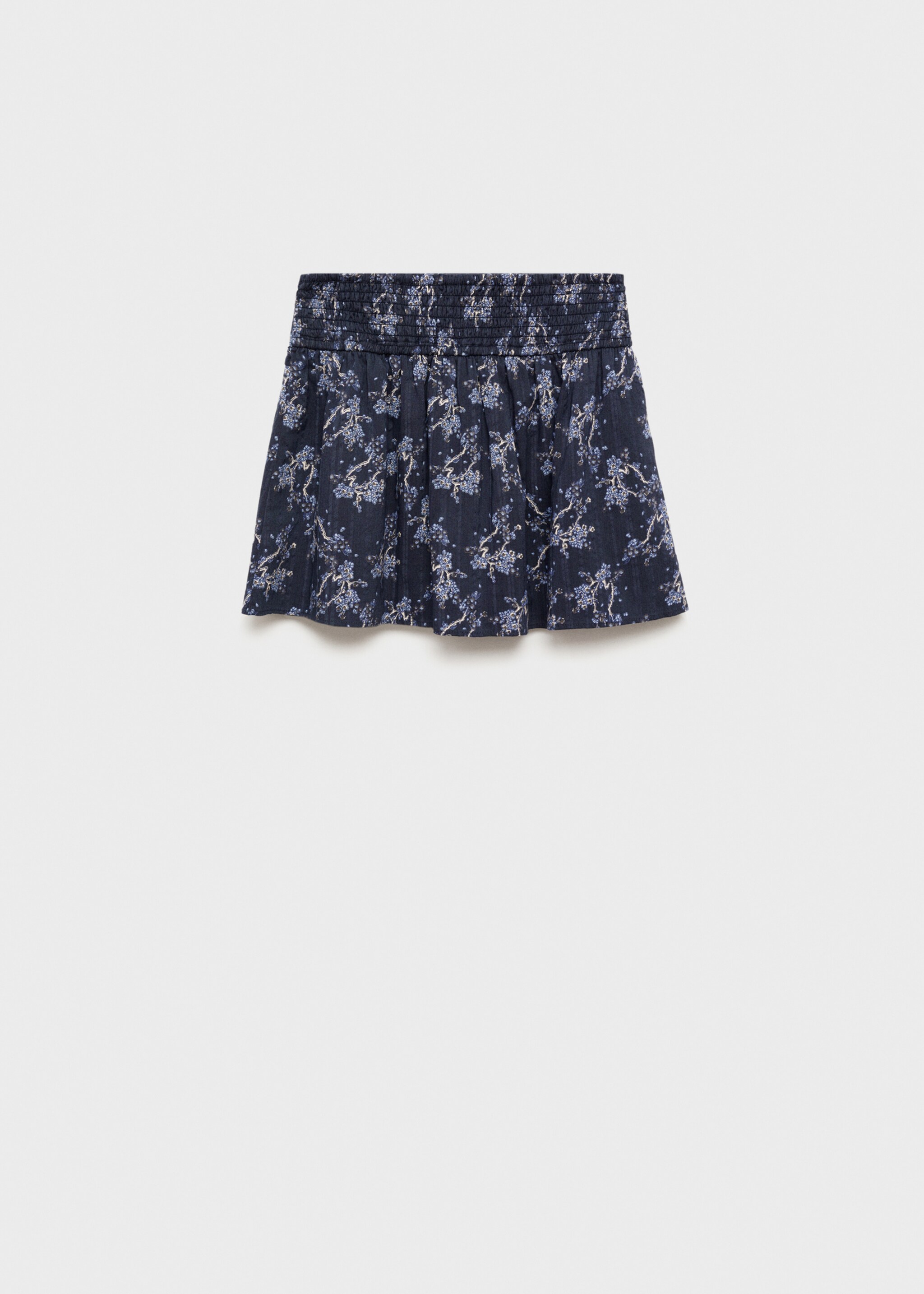 Saia estampado floral - Verso do artigo, Azul-marinho escuro. Ref: 77043667-00.