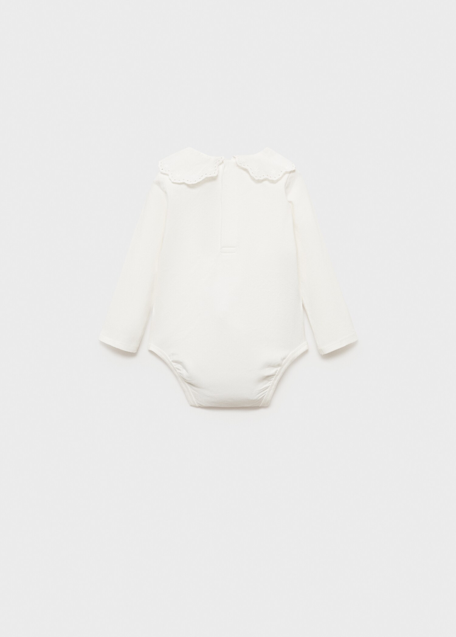 Cotton bodysuit with embroidered collar - Reverse of the article