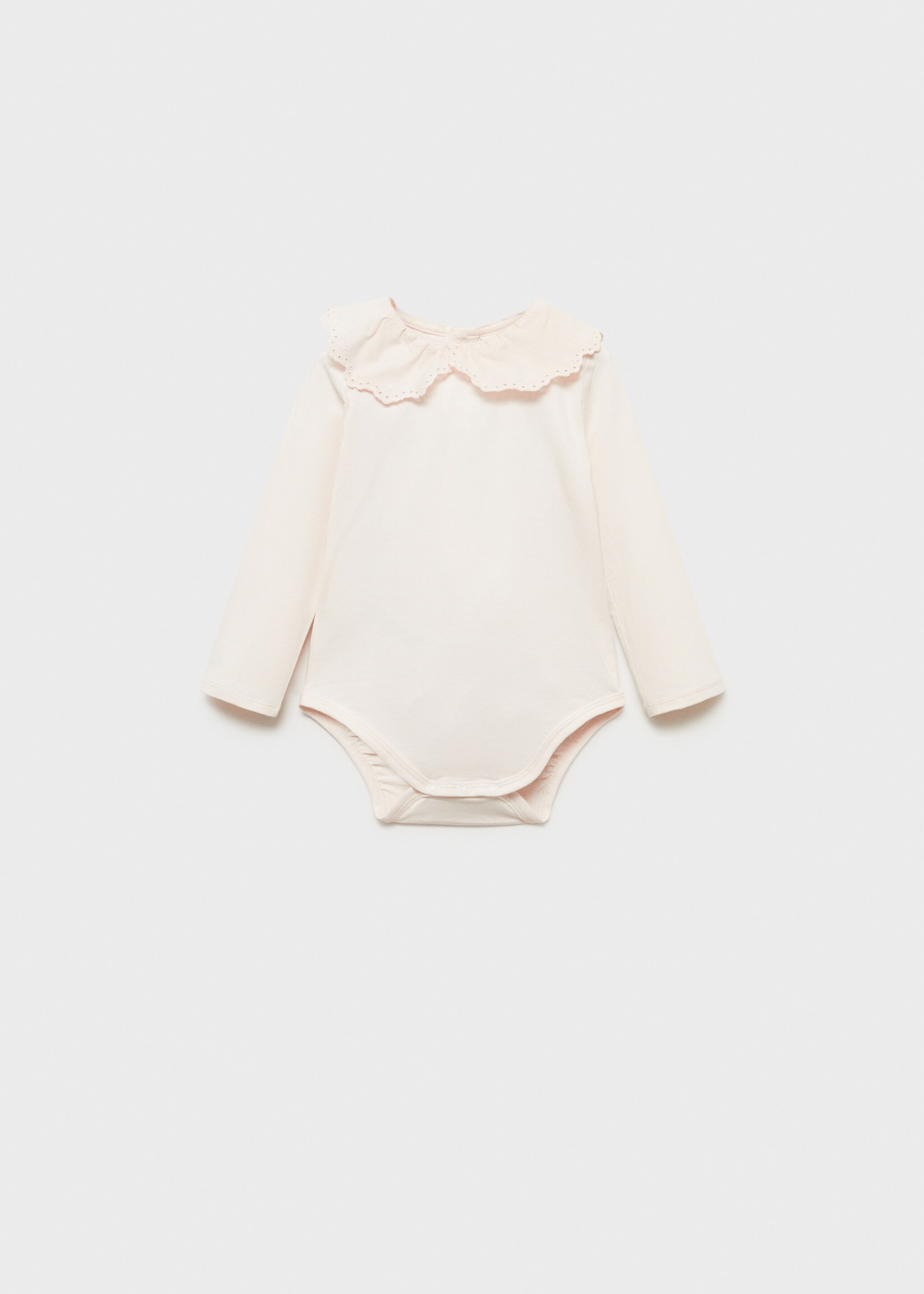 Cotton bodysuit with embroidered collar - Article without model