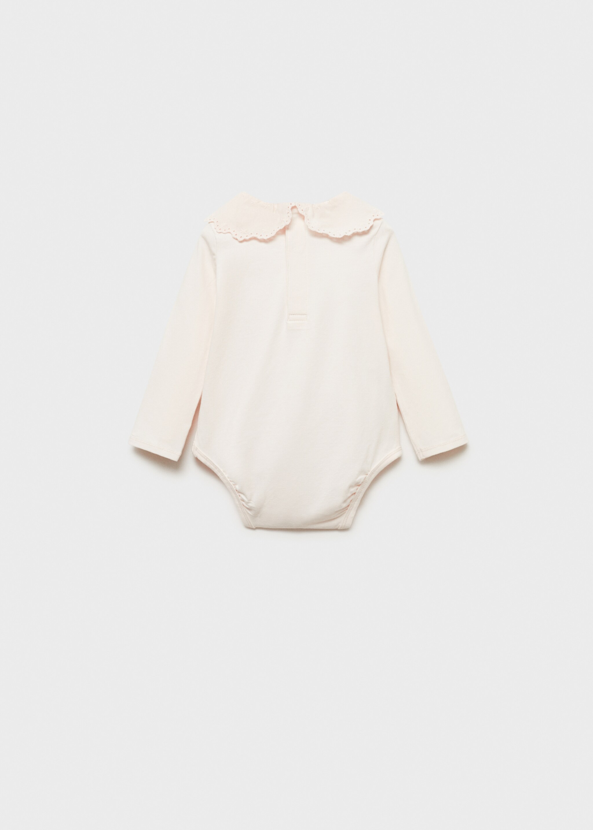 Cotton bodysuit with embroidered collar - Reverse of the article