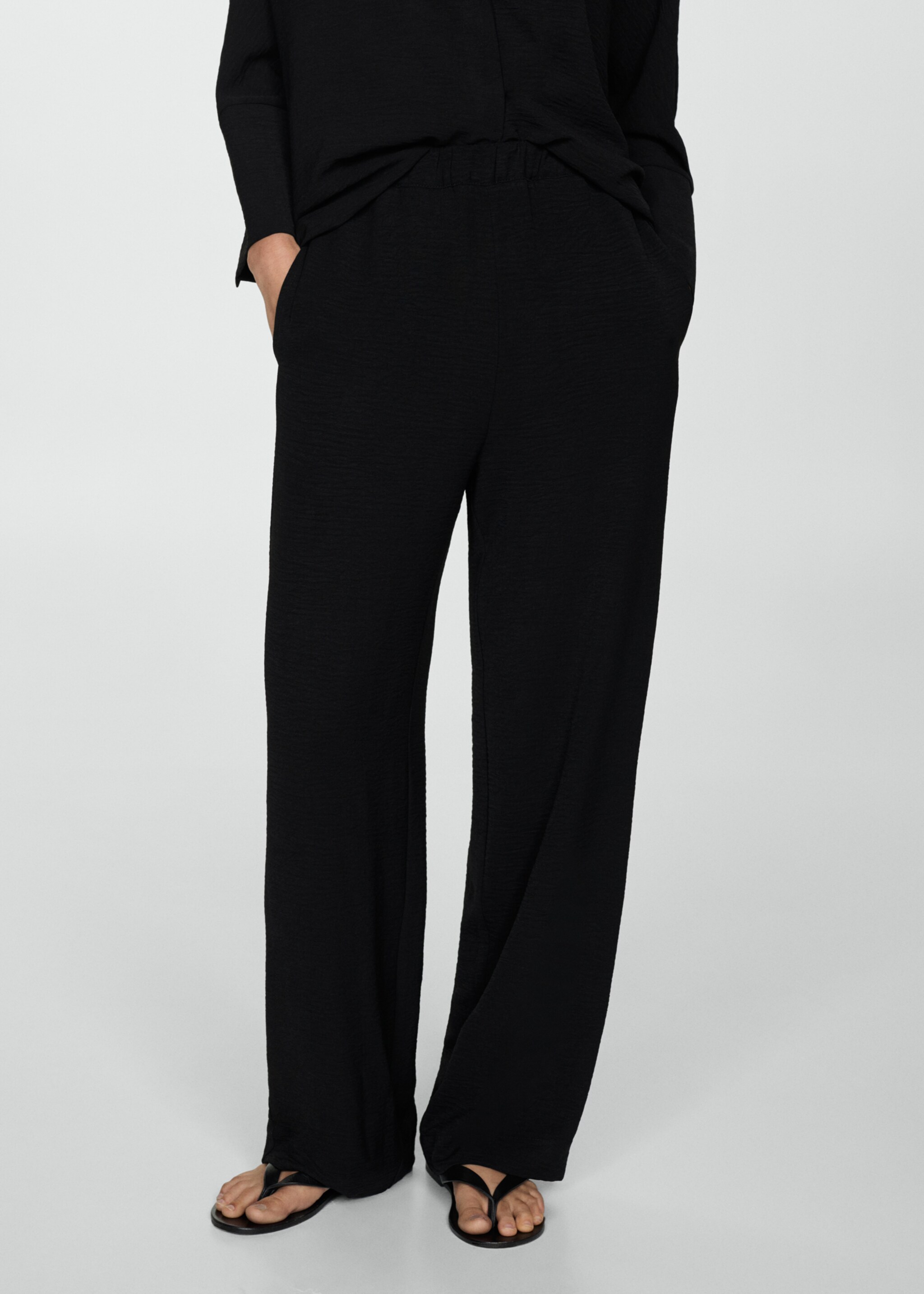 Textured flowy trousers - Medium plane