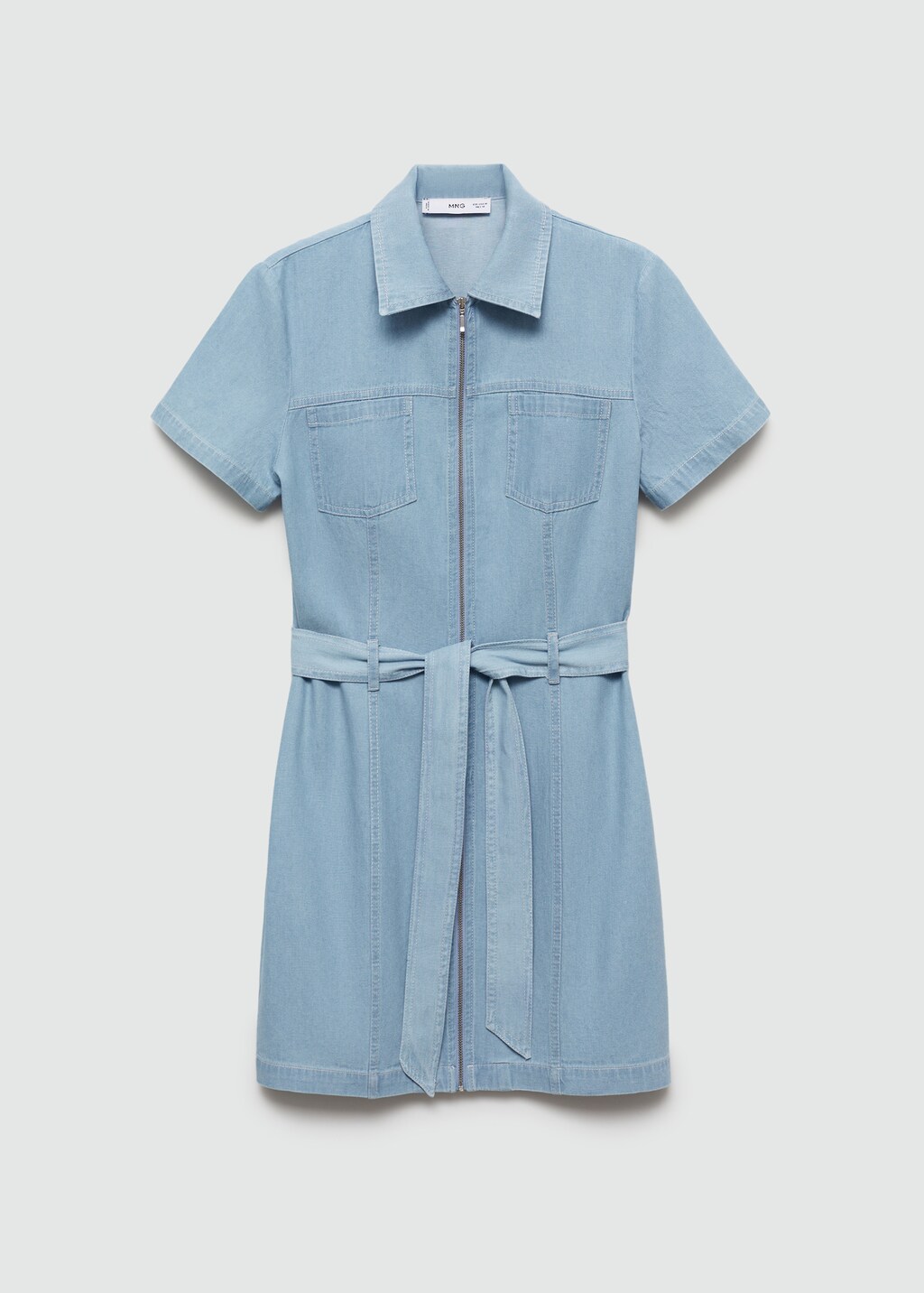 Denim dress with belt - Women | MANGO OUTLET USA