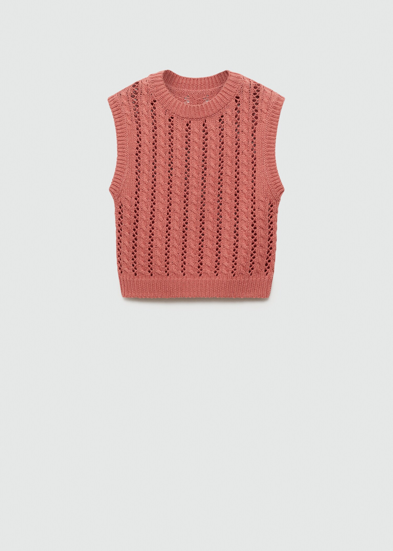 Knitted gilet with openwork details - Article without model