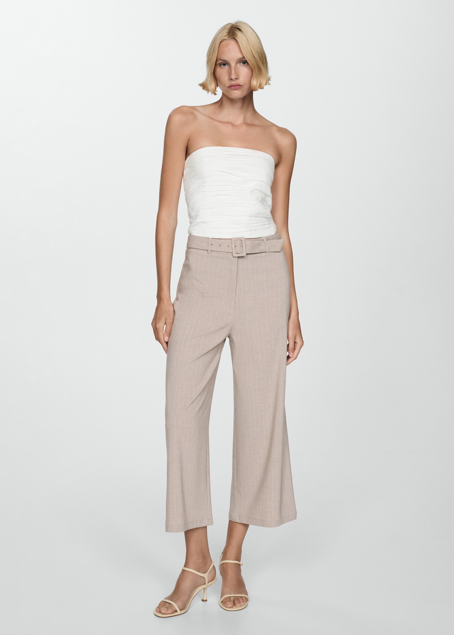 Chalk-stripe straight trousers - Details of the article 2
