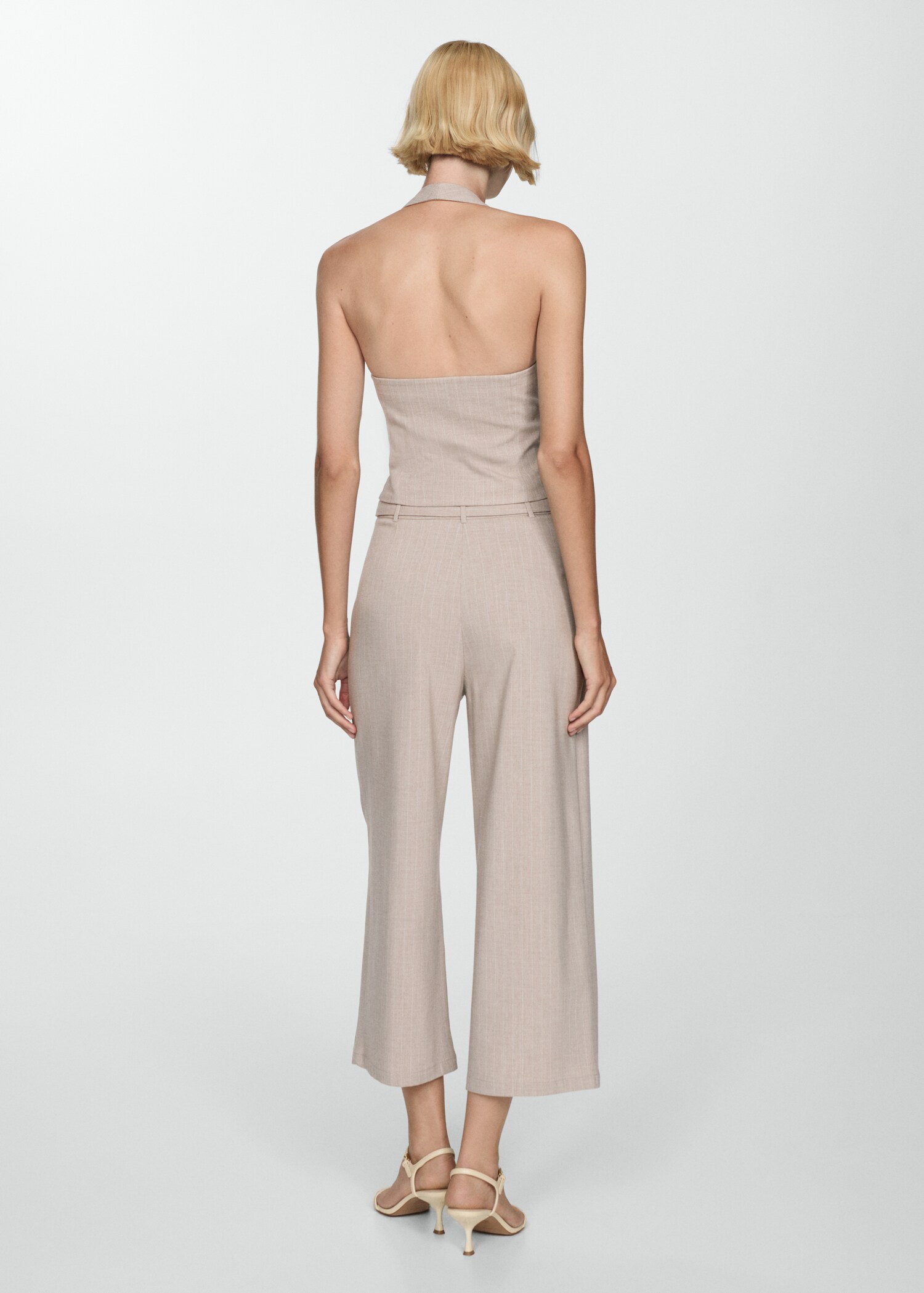 Chalk-stripe straight trousers - Reverse of the article