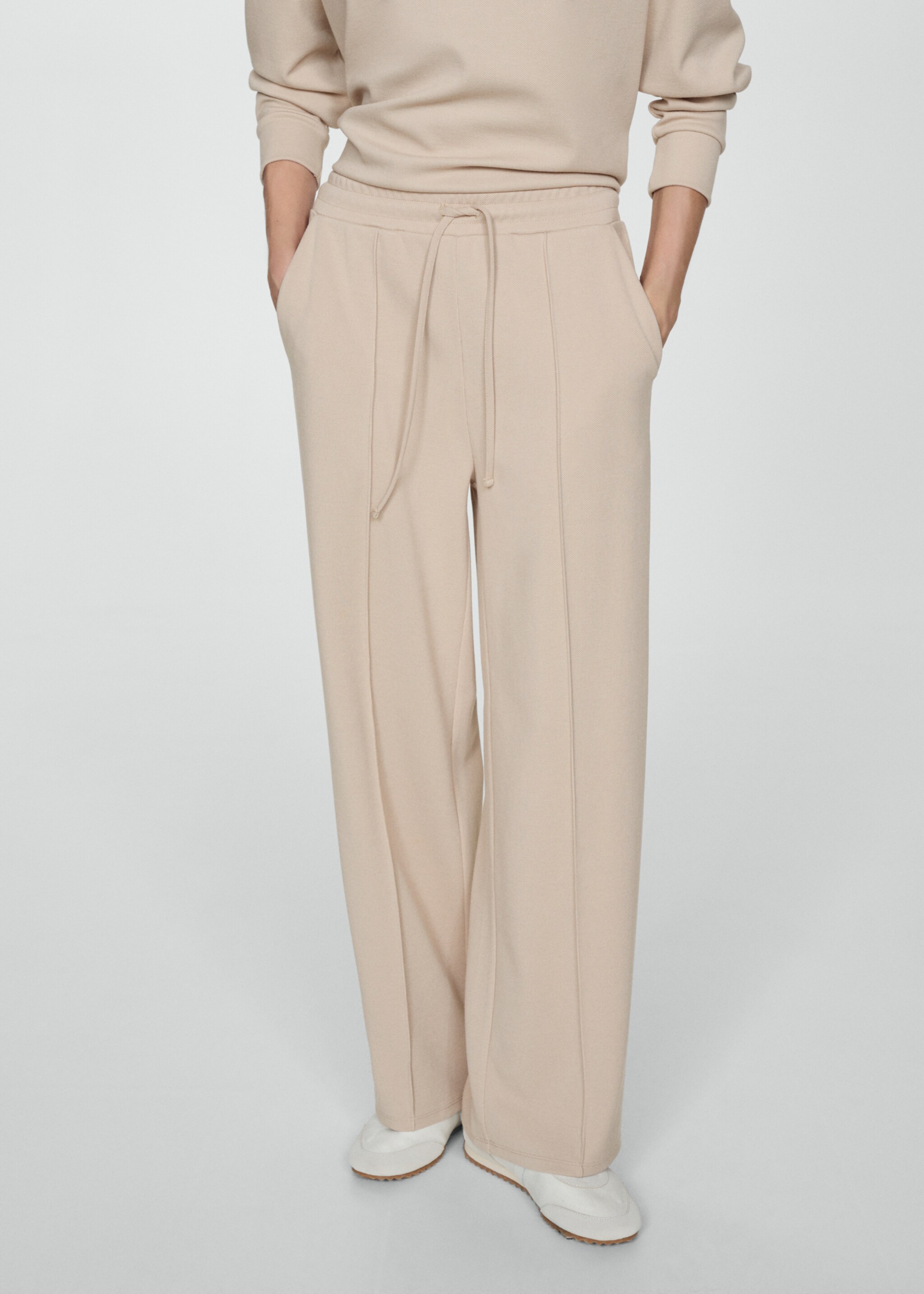 Seam-detail straight-fit pants - Medium plane, Beige. Ref: 77044021-00.