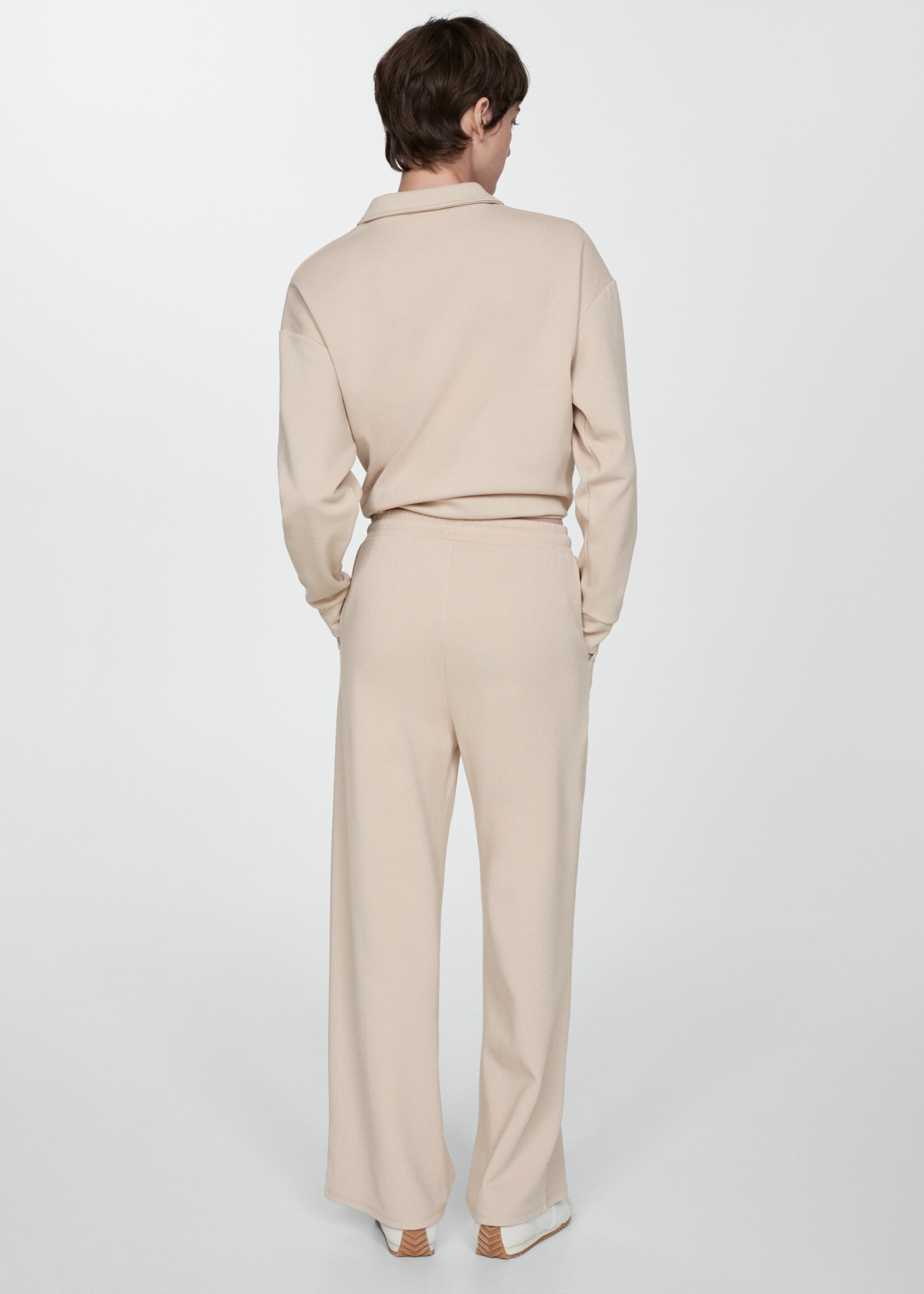 Seam-detail straight-fit pants - Reverse of the article, Beige. Ref: 77044021-00.