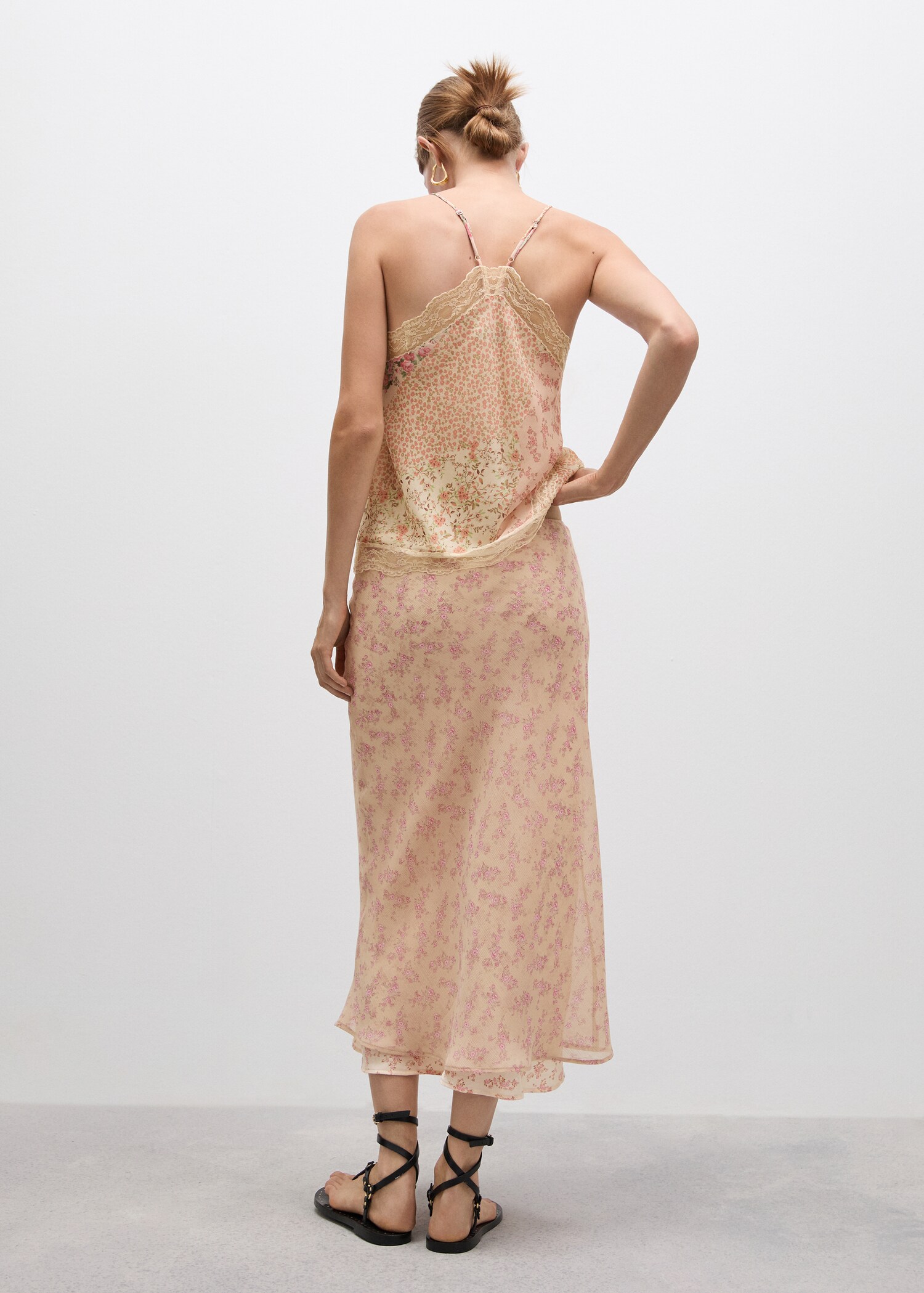 Floral-print long skirt - Reverse of the article
