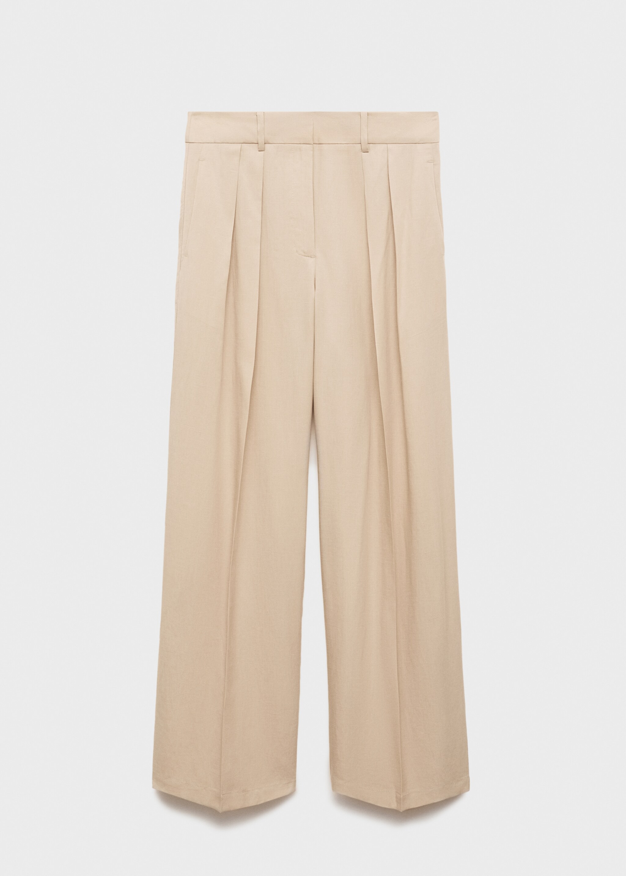 Wideleg lyocell trousers - Article without model, Beige. Ref: 77044025-00.