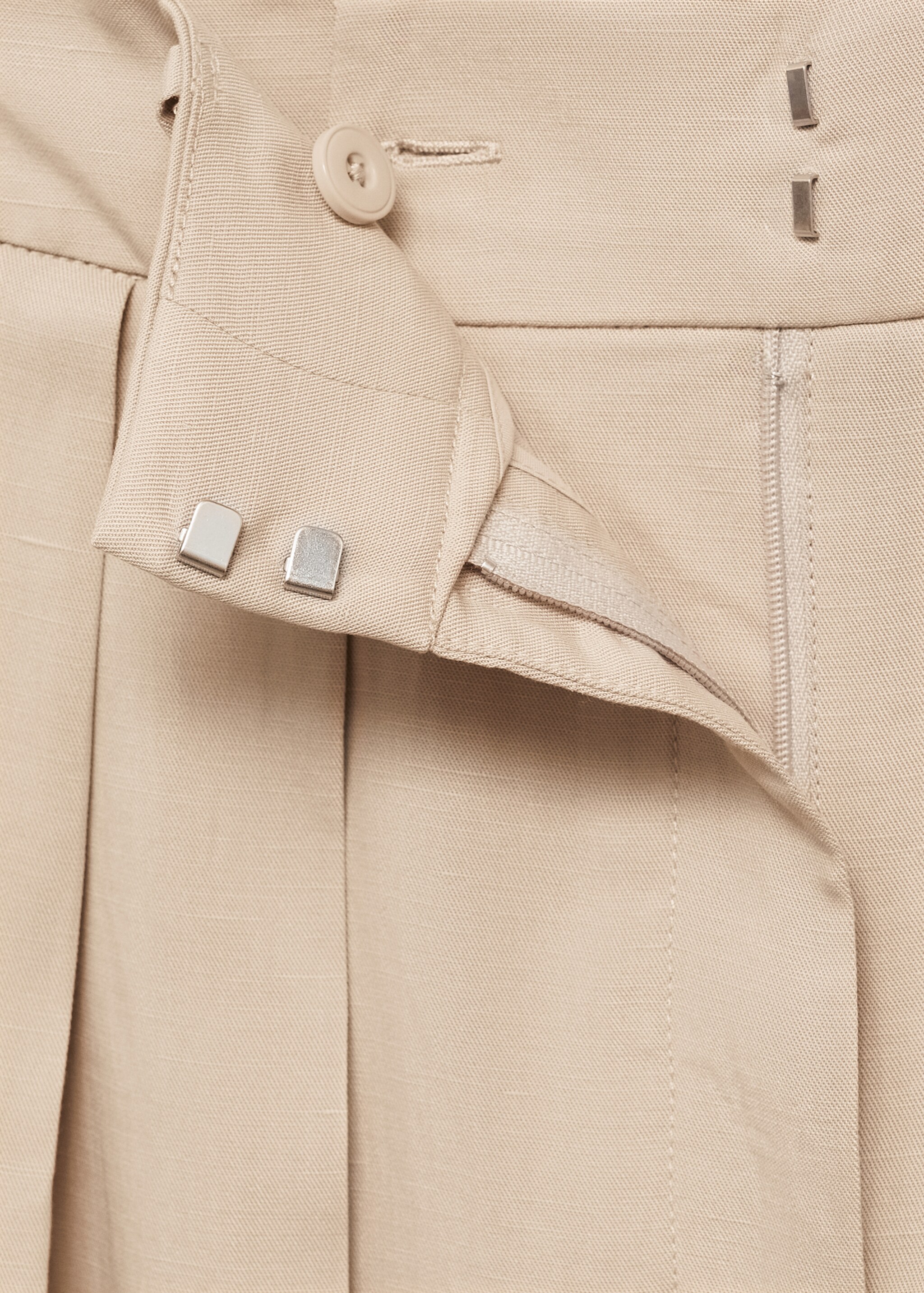 Wideleg lyocell trousers - Details of the article 0, Beige. Ref: 77044025-00.