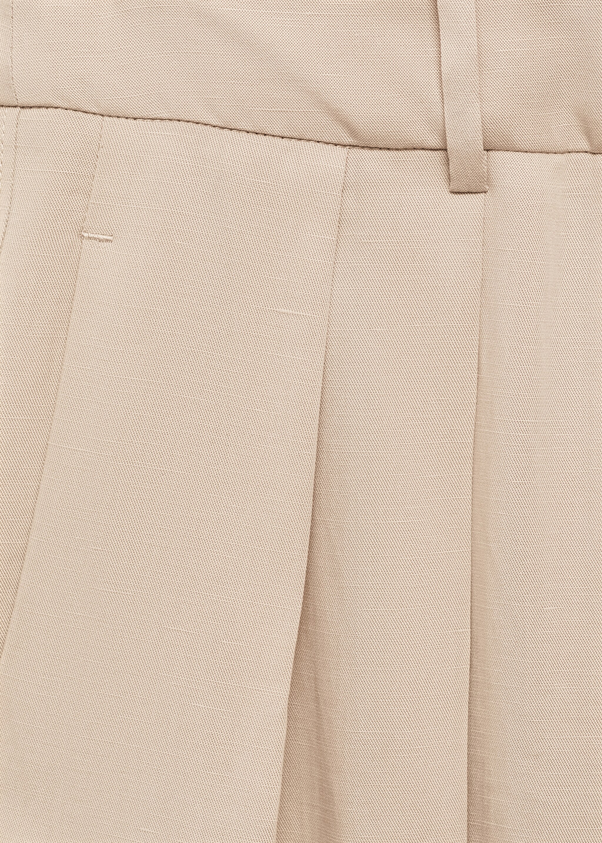 Wideleg lyocell trousers - Details of the article 8, Beige. Ref: 77044025-00.