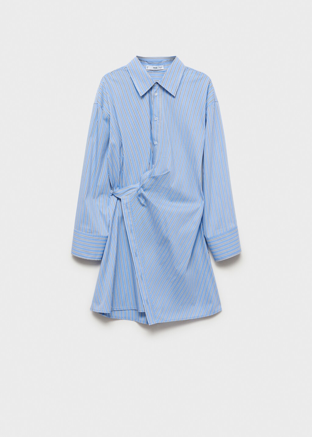 ワンピース RONRON ROUND COLLAR FRILL KANGKANG SHIRT DRESS BLUE STRIPE R RONRON ROUND COLLAR FRILL KANGKANG SHIRT DRESS BLUE STRIPE