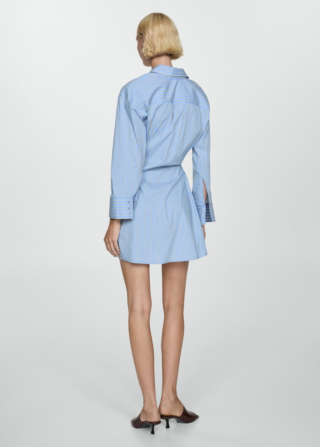 ワンピース RONRON ROUND COLLAR FRILL KANGKANG SHIRT DRESS BLUE STRIPE R RONRON ROUND COLLAR FRILL KANGKANG SHIRT DRESS BLUE STRIPE