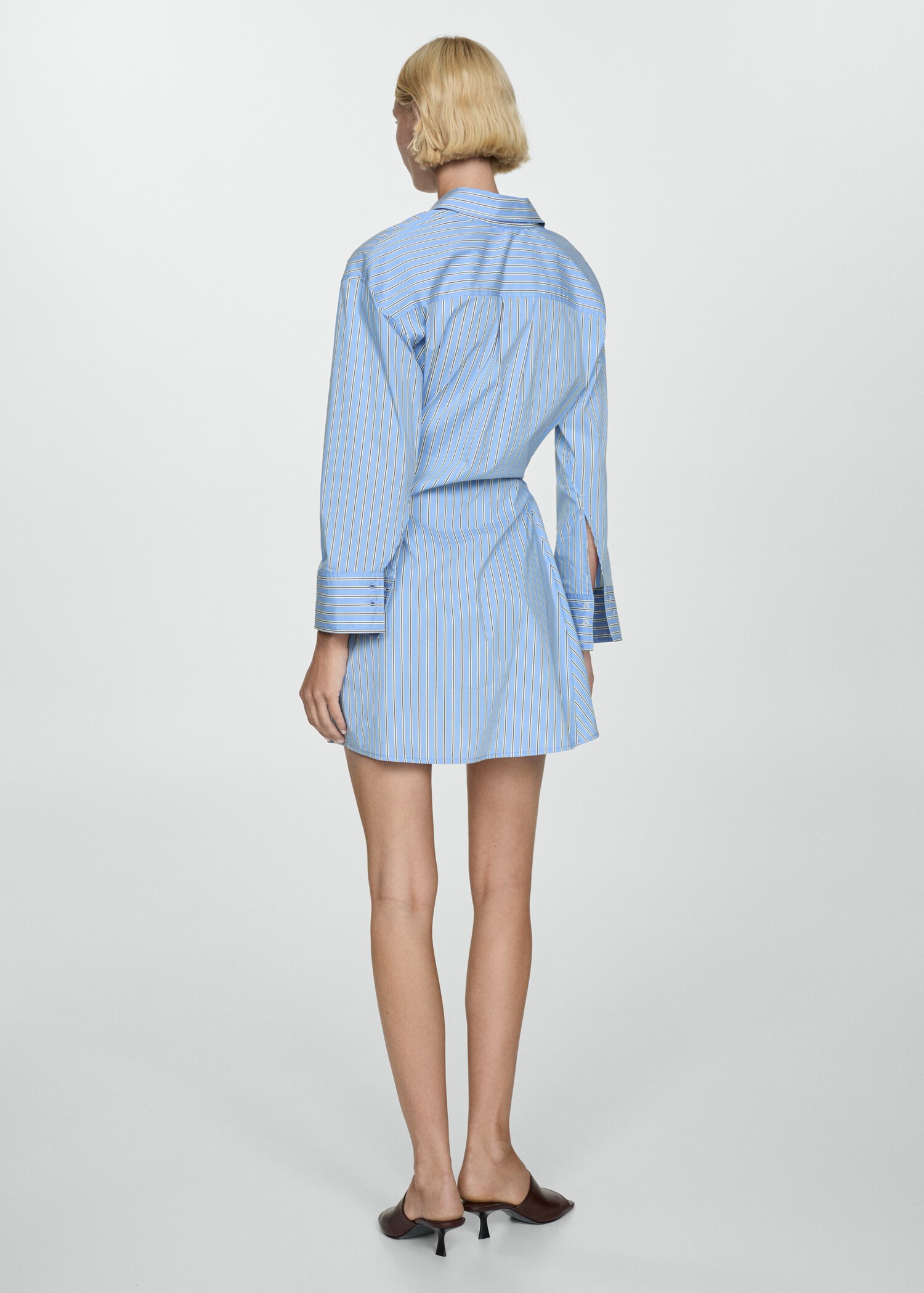 Robe chemise croisée rayures - Verso de l’article