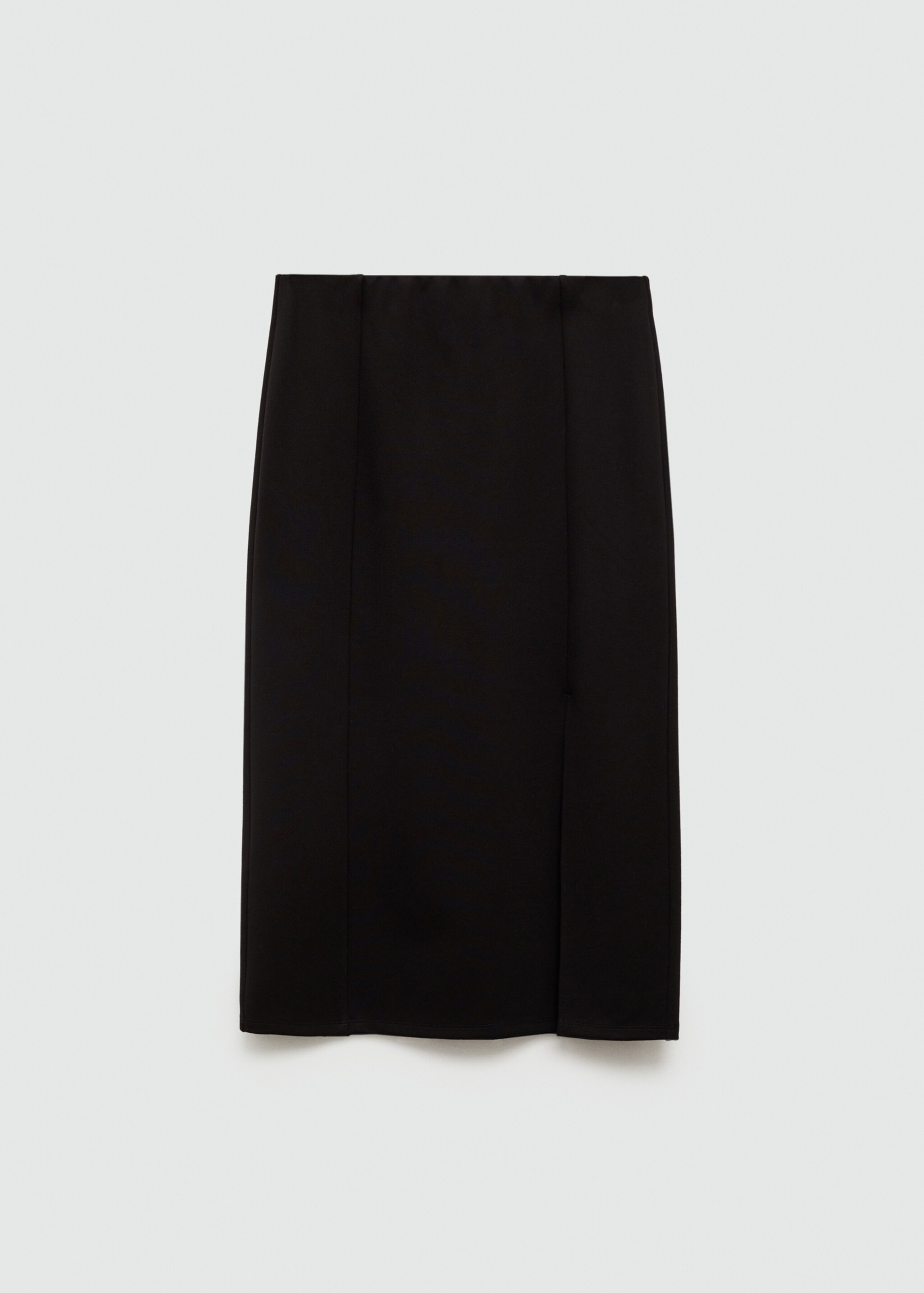 Pencil skirt with Rome-knit opening - Article without model, Black. Ref: 77044029-00.