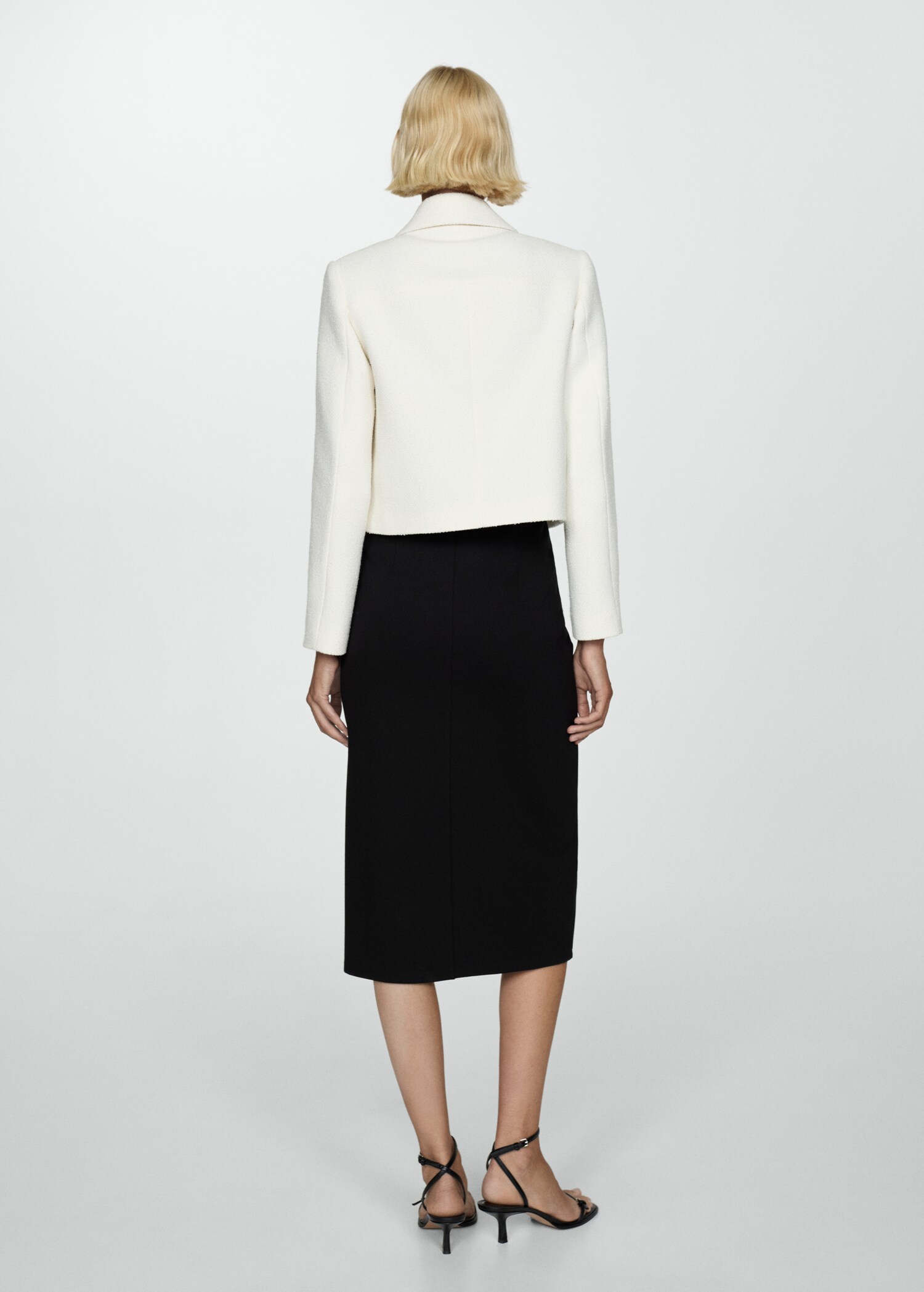 Pencil skirt with Rome-knit opening - Reverse of the article