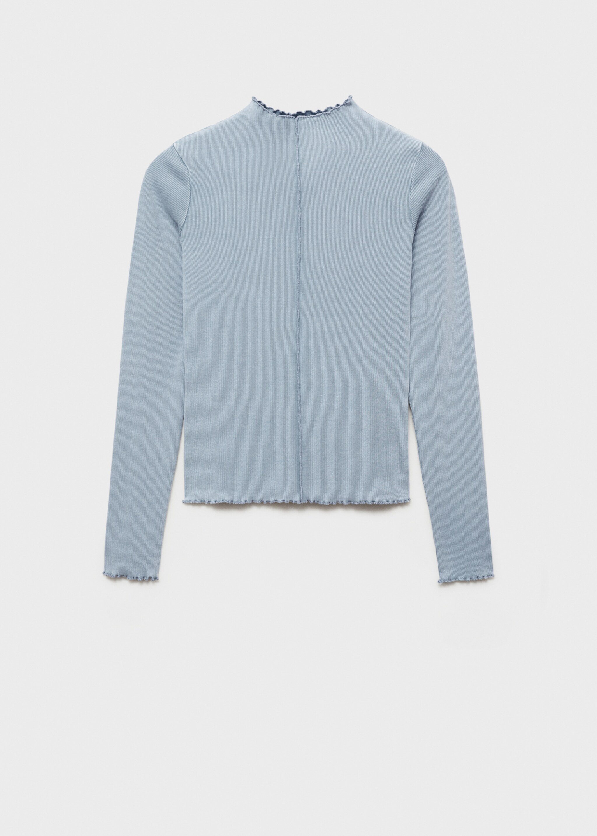 Long-sleeved t-shirt with decorative seams - Article without model, Sky Blue. Ref: 77044046-00.