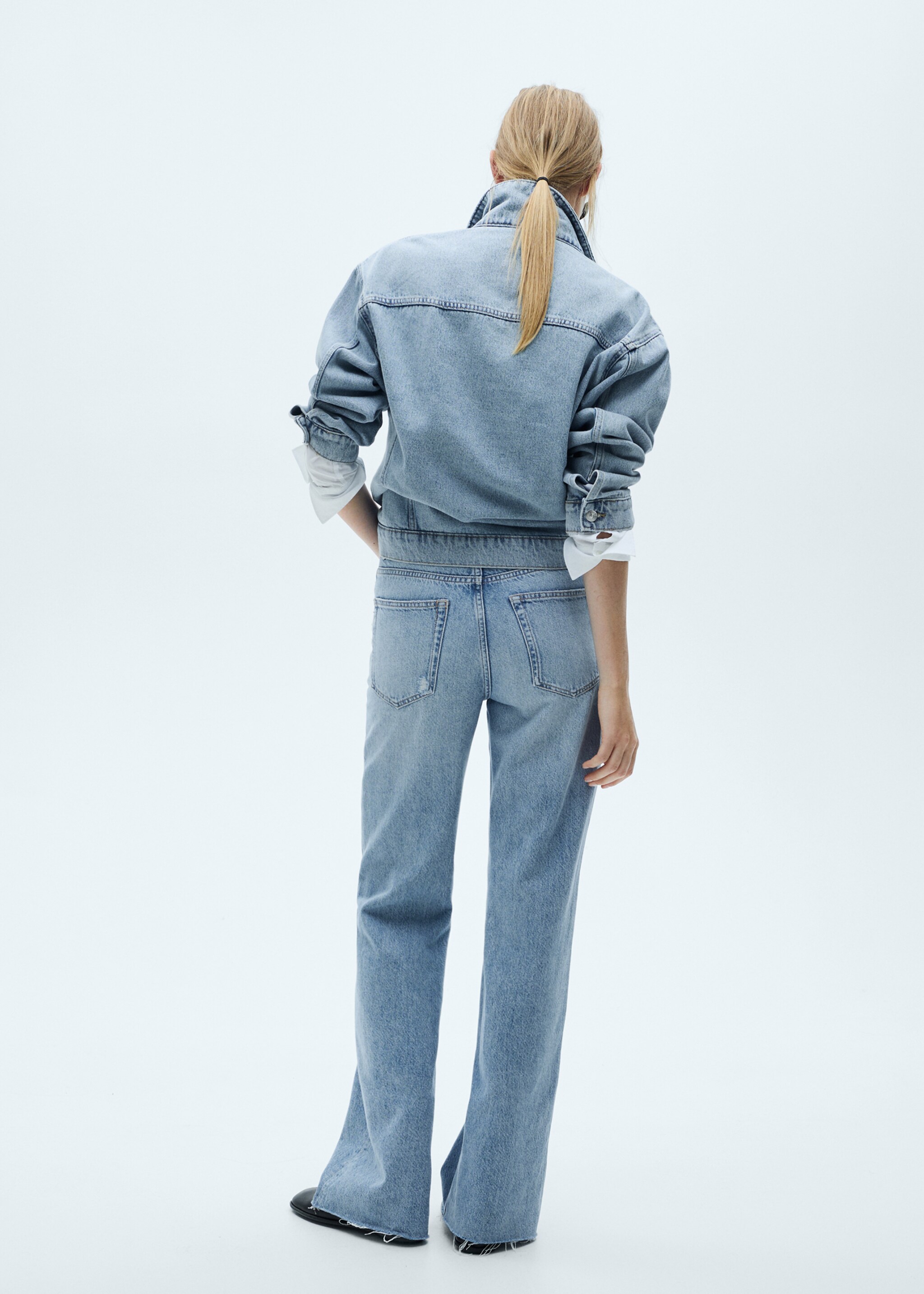 Danila wide leg high-rise jeans - Reverse of the article, Medium Blue. Ref: 77044056-00.