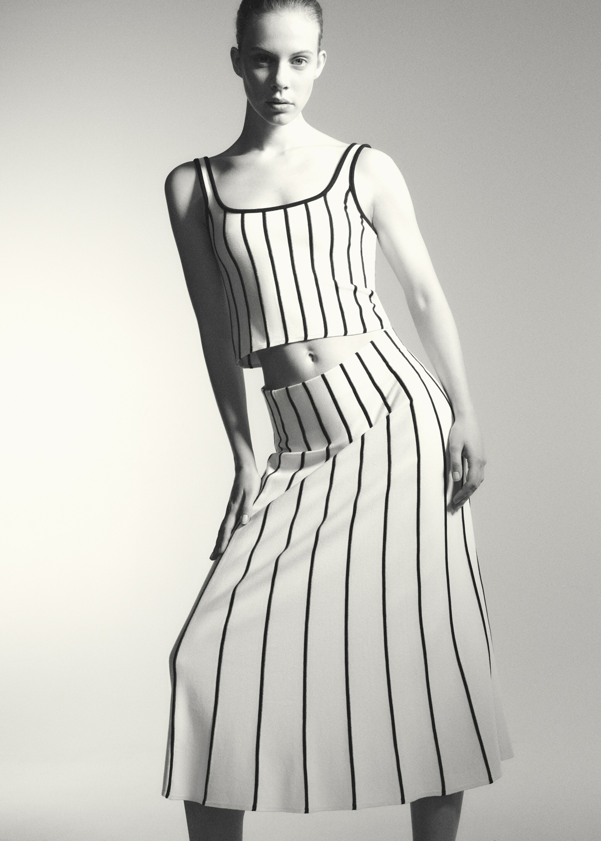 Striped knitted crop top - Details of the article 6