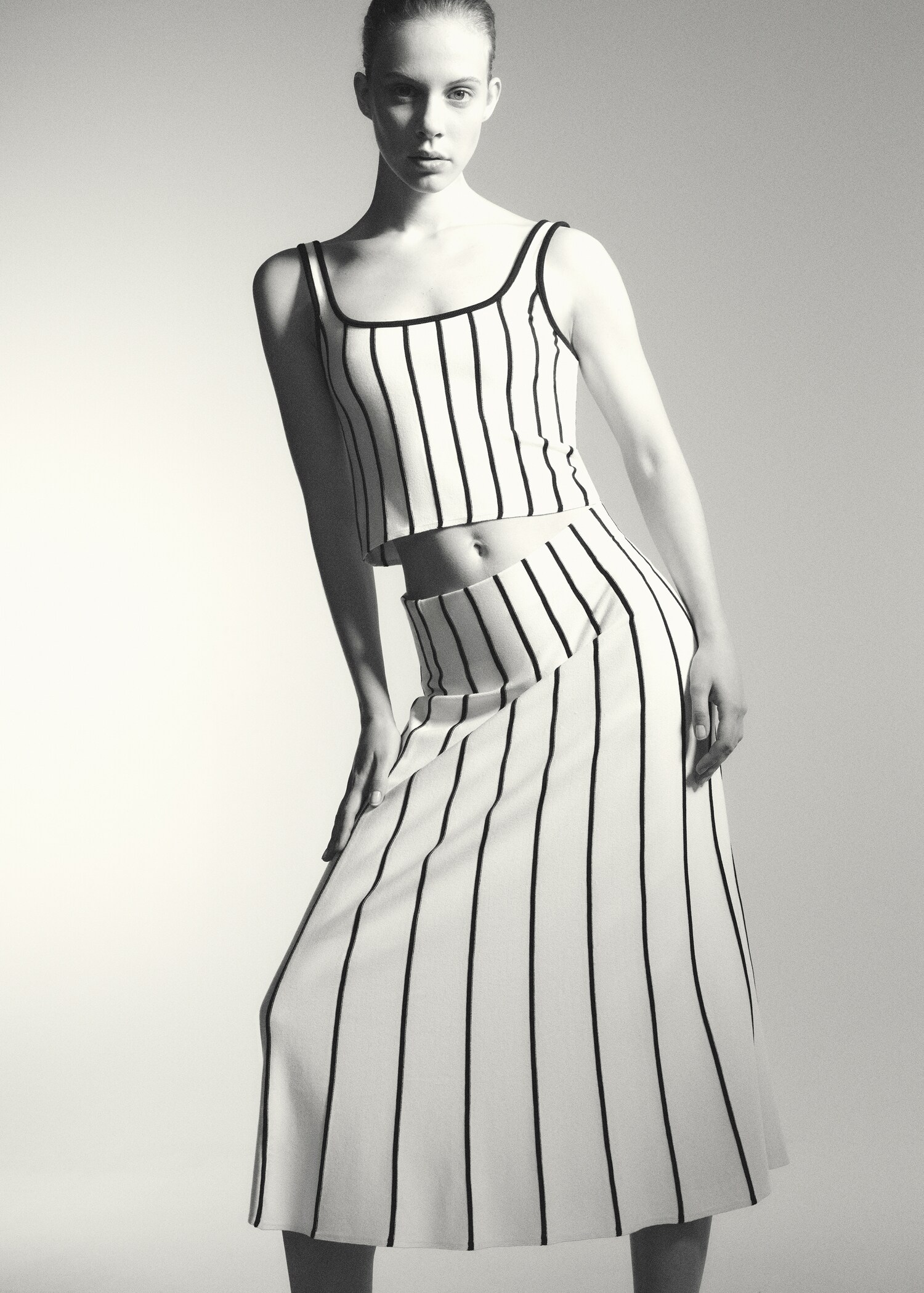 Striped knitted crop top - Details of the article 6