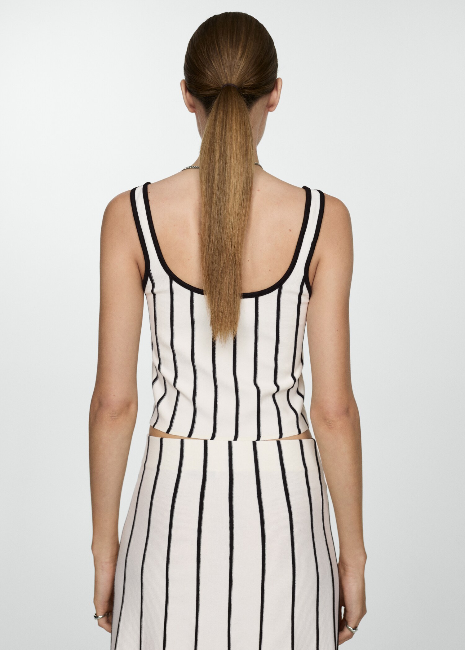Striped knitted crop top - Reverse of the article