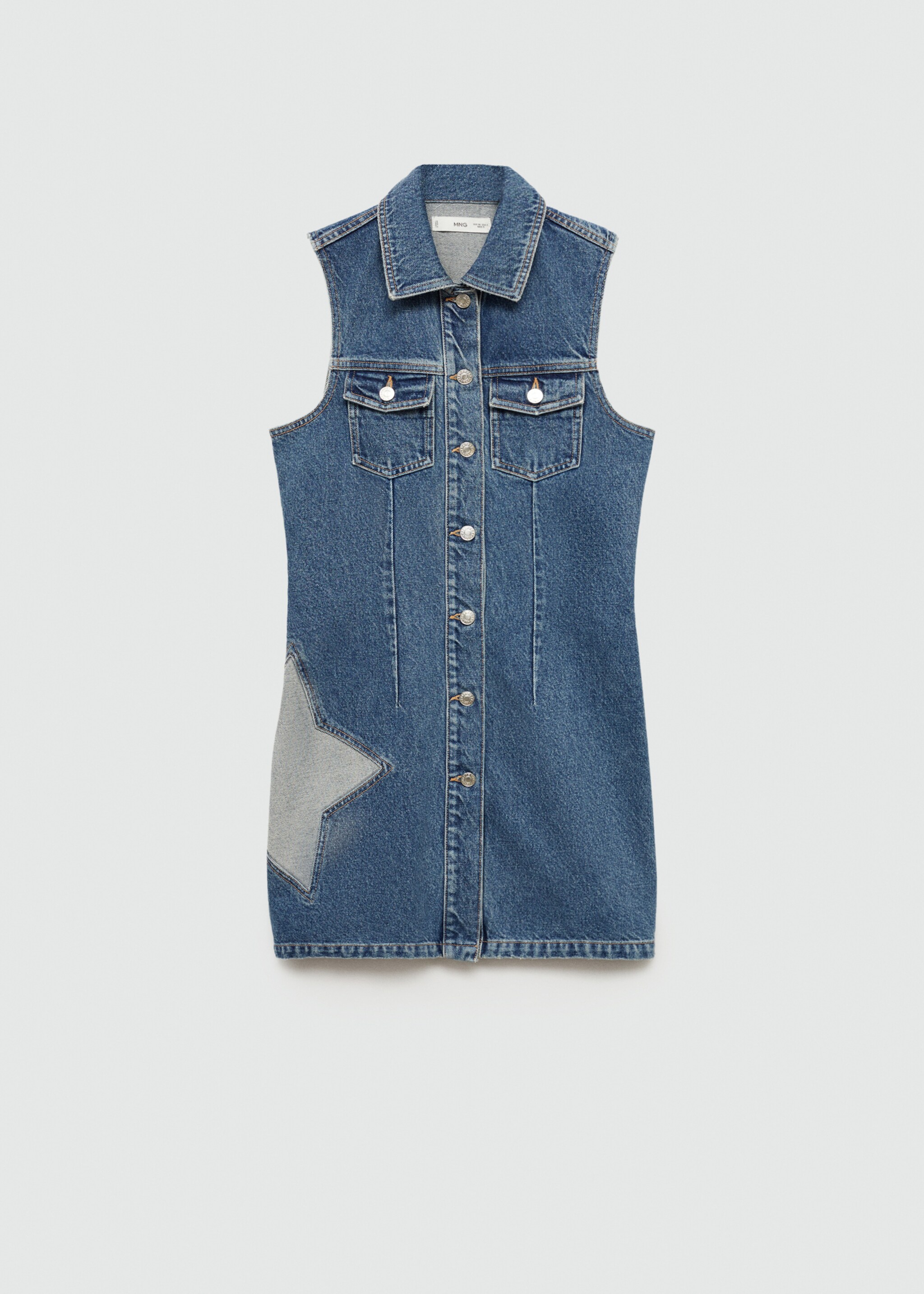 Robe en jean étoile - Article sans modèle, Bleu moyen. Ref: 77044065-00.