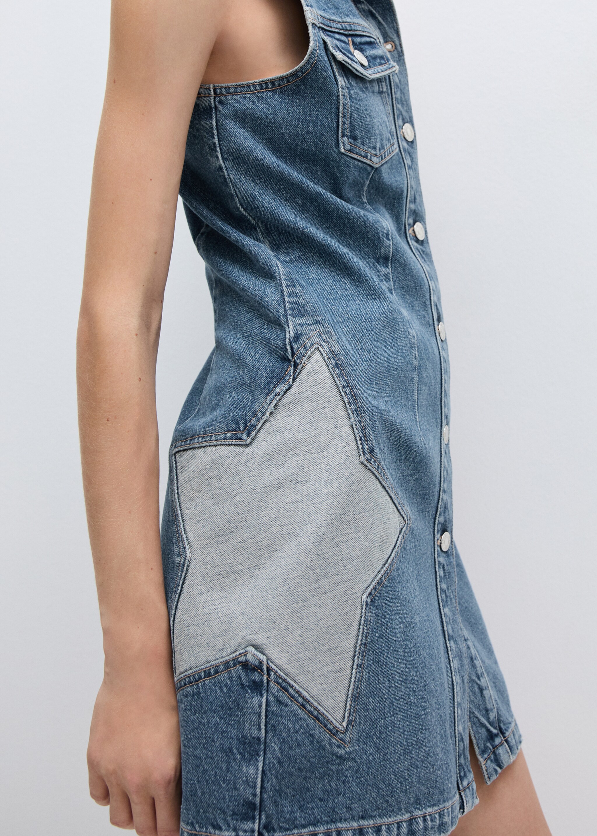 Robe en jean étoile - Détail de l'article 6, Bleu moyen. Ref: 77044065-00.