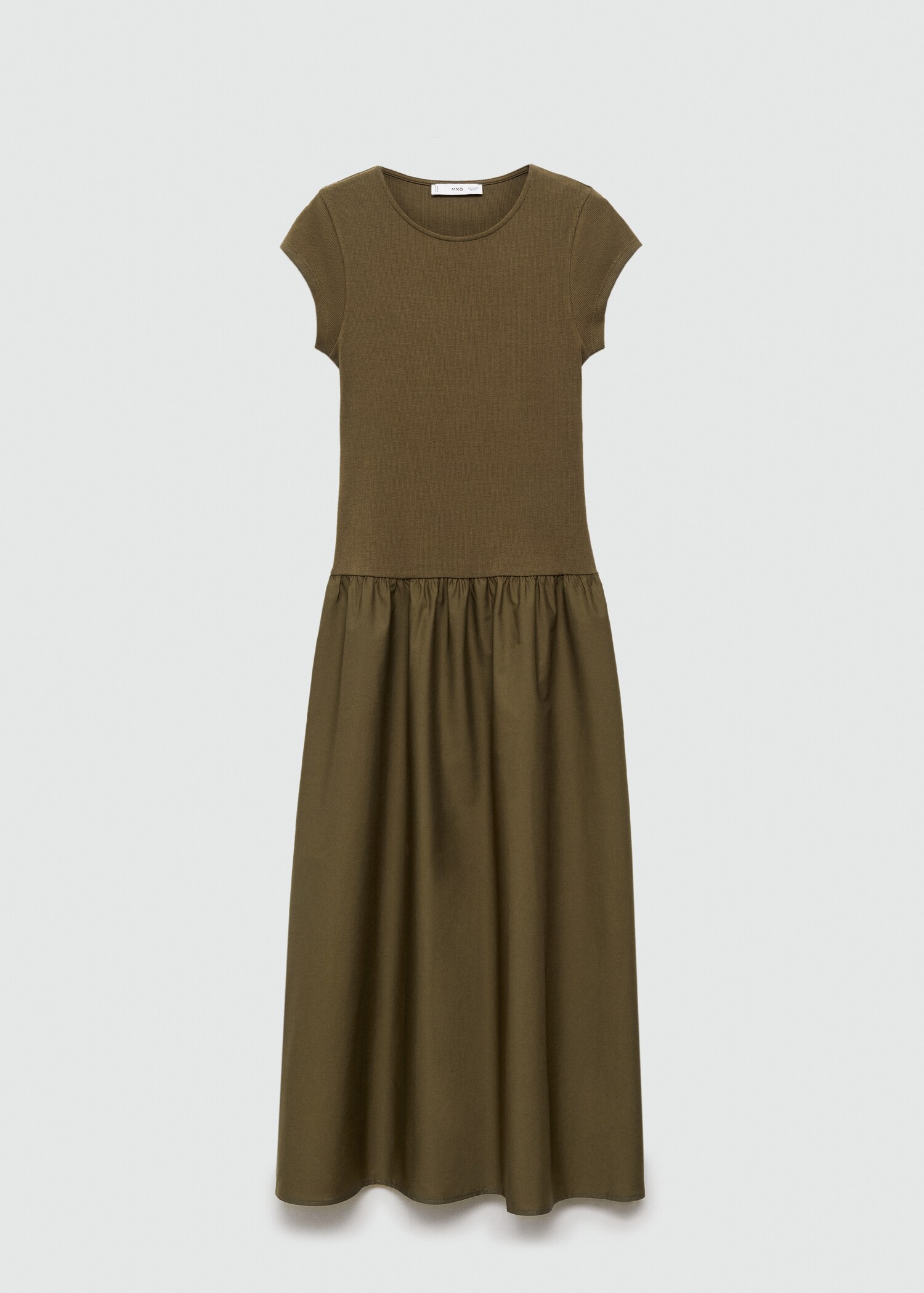 Flared dress in combined fabric - Article without model