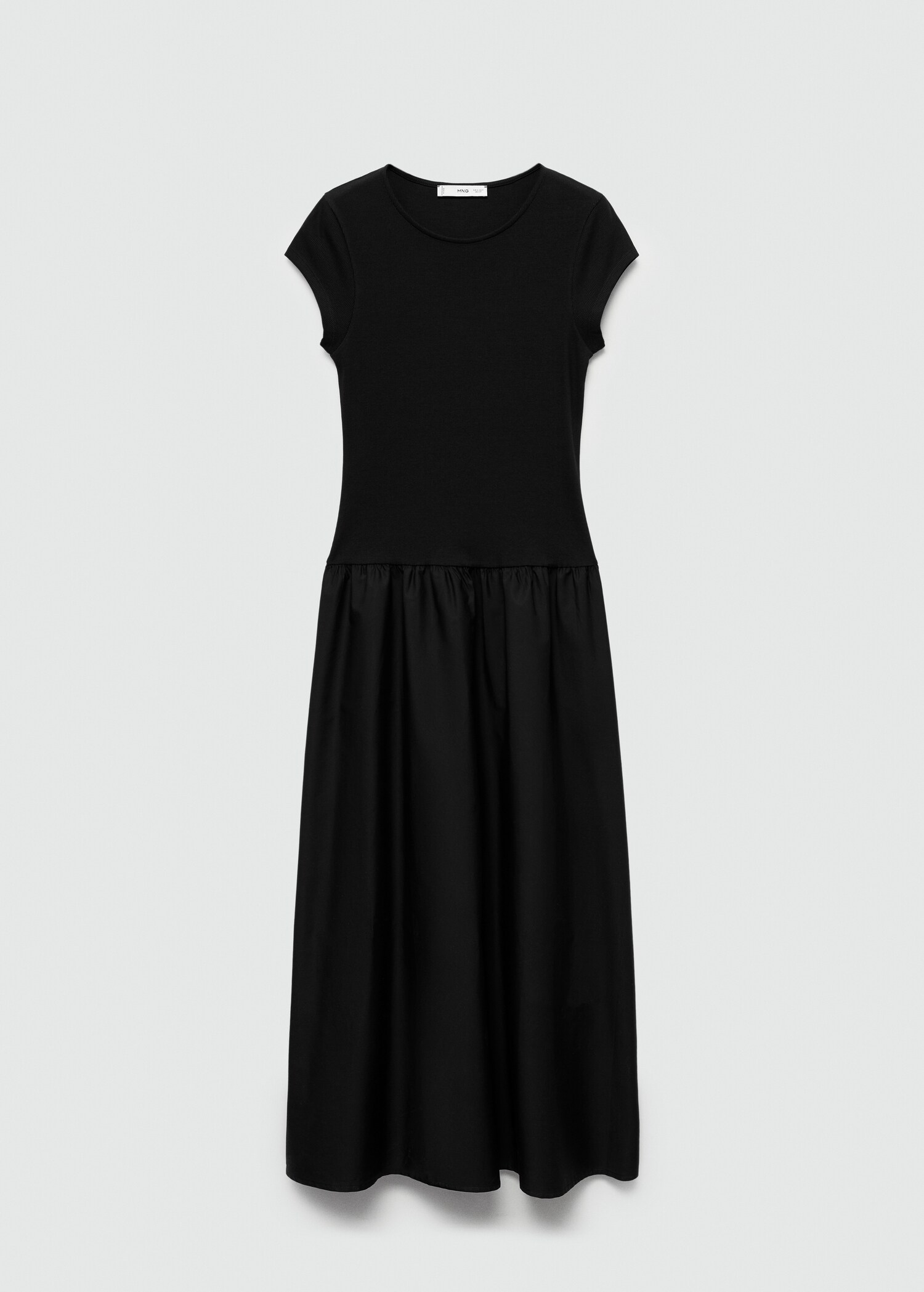 Flared dress in combined fabric - Article without model