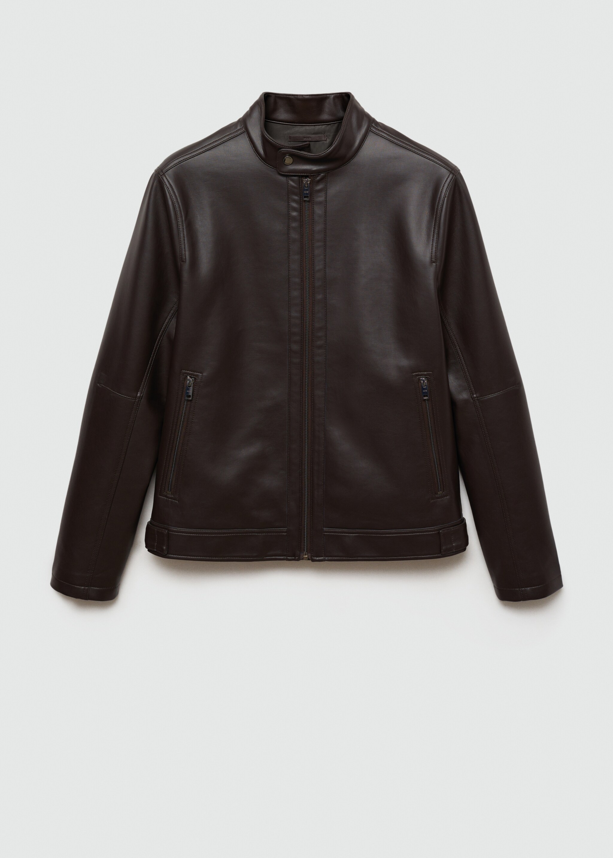 Nappa leather-effect jacket - Article without model, Chocolate. Ref: 77044432-00.