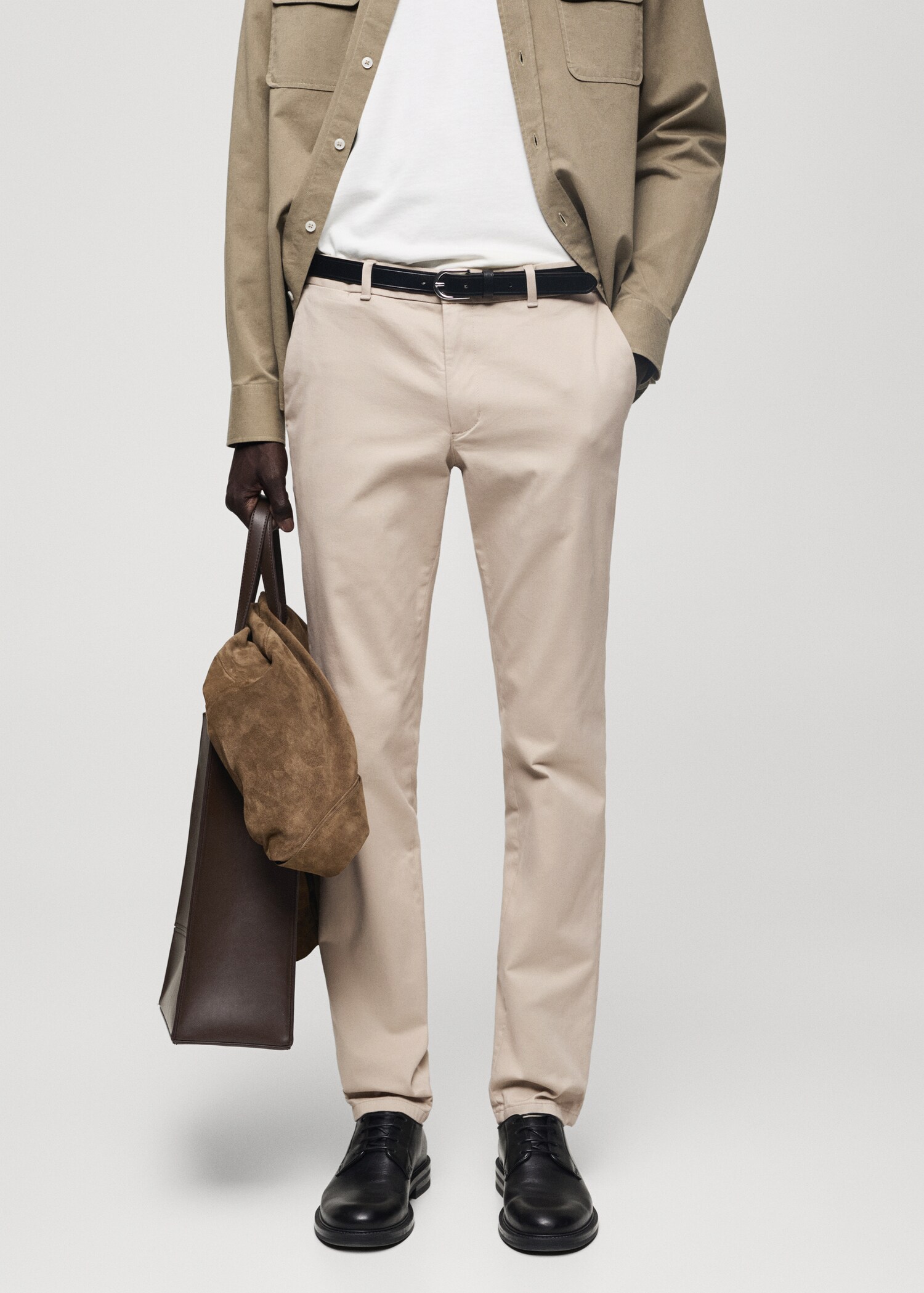 Pantalons xinesos slim fit sarja - Pla mig