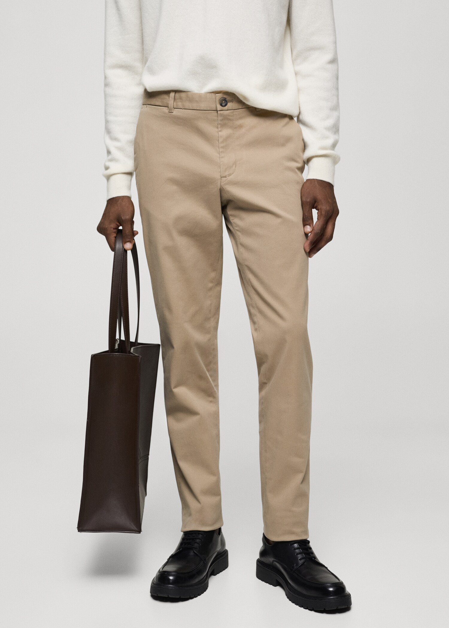 Pantalons xinesos slim fit sarja - Pla mig