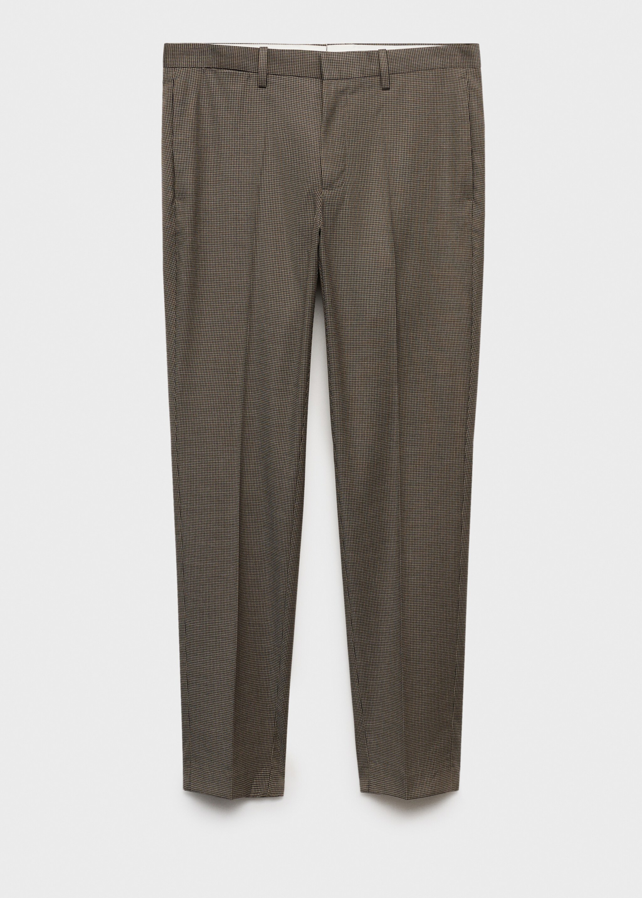 Super Slim Fit-Anzughose mit Fischgrätstruktur - Artikel ohne Model, Beige. Ref: 77044443-00.