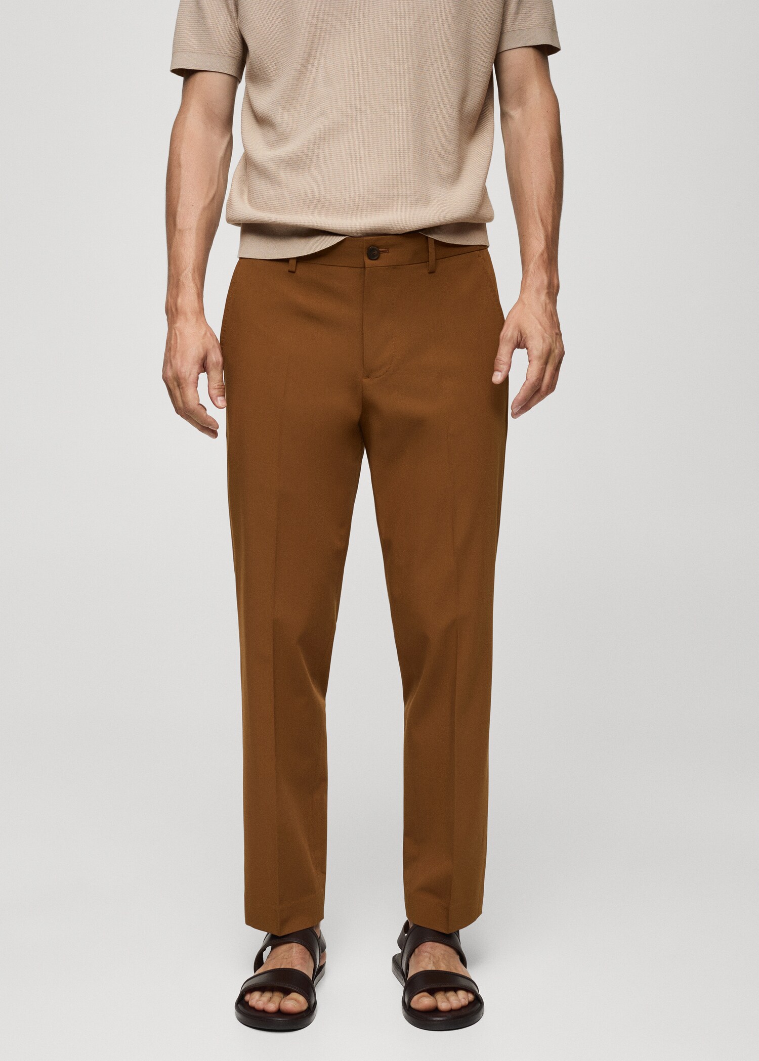 Slim fit suit trousers - Medium plane